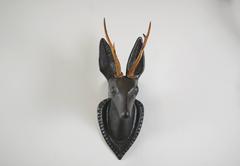 Early 20th Century Carved Wood Deer Trophy
