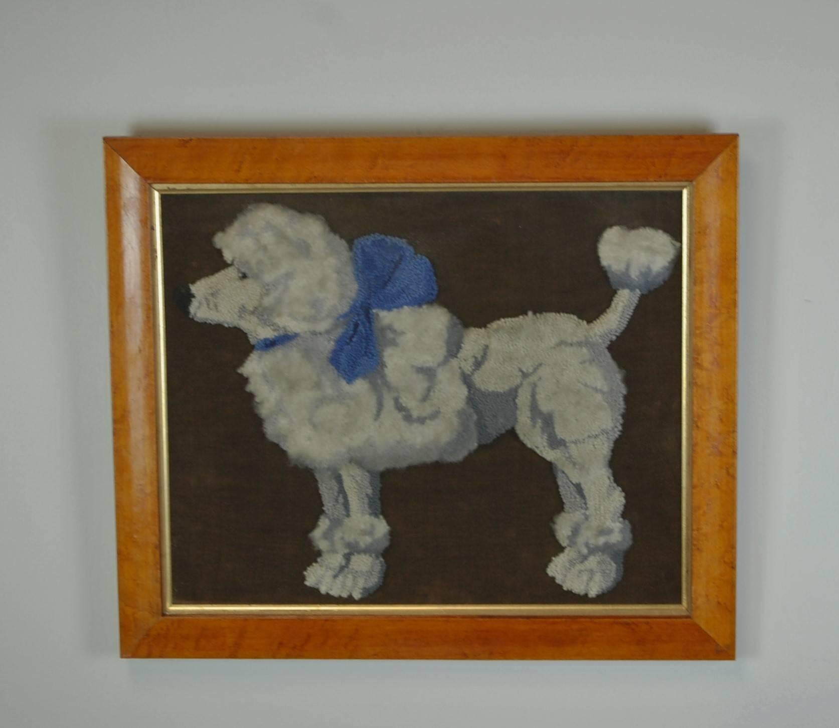 English 19th Century French Poodle Wool Work