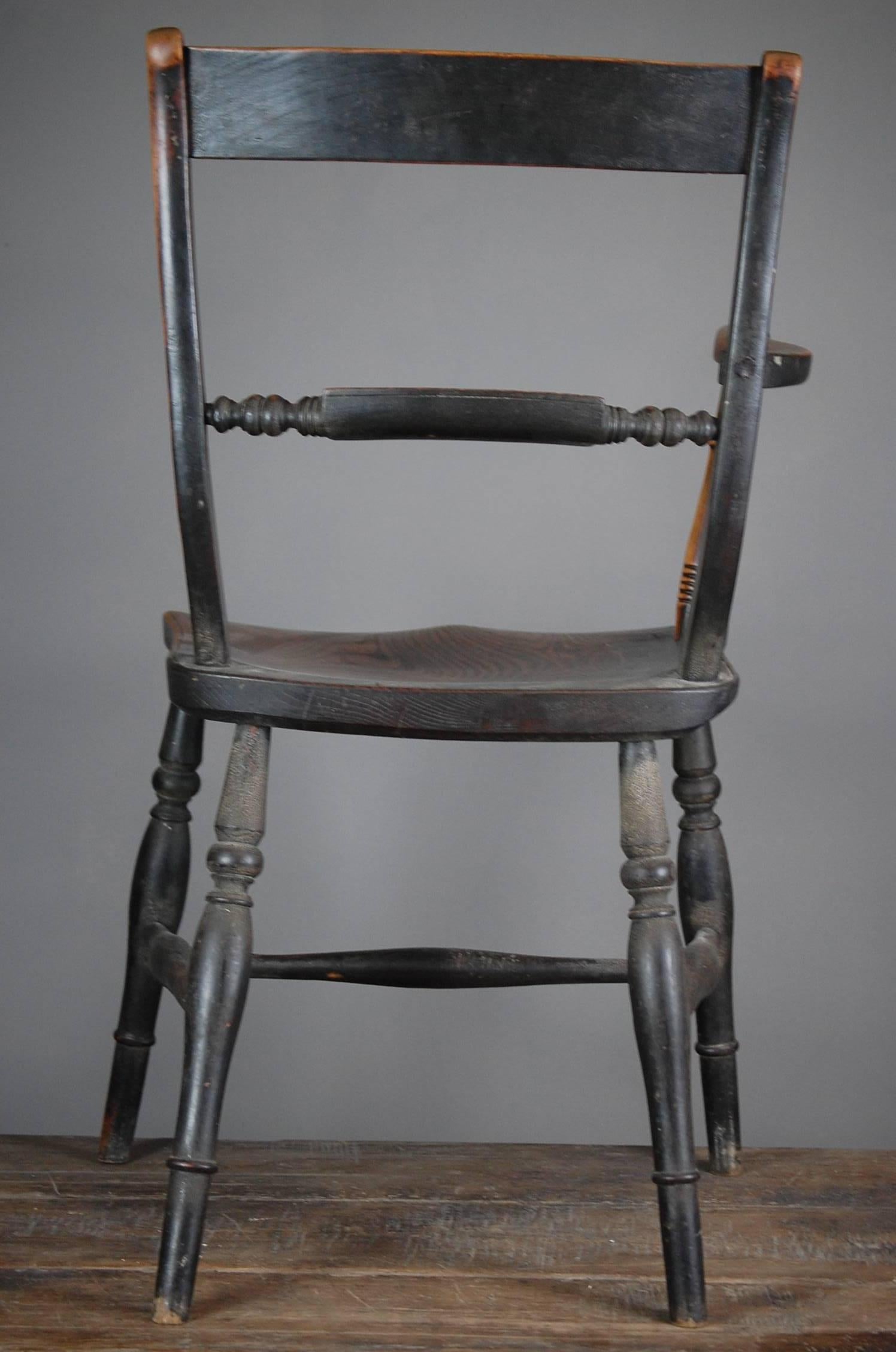 Late 19th Century One Armed Military Officers Windsor Chair 3