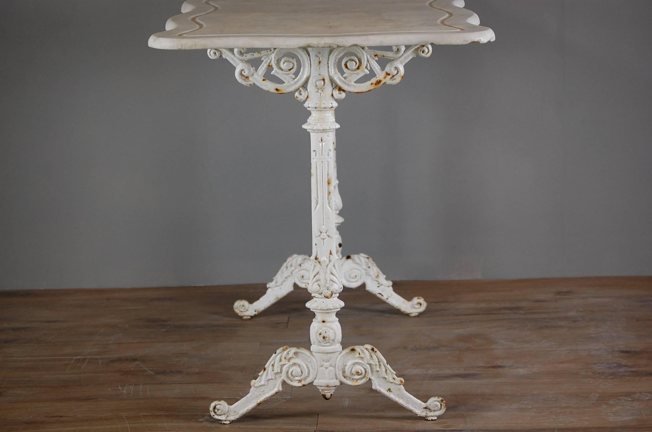 Early 20th Century Cast Iron Marble Top Orangery Table 3