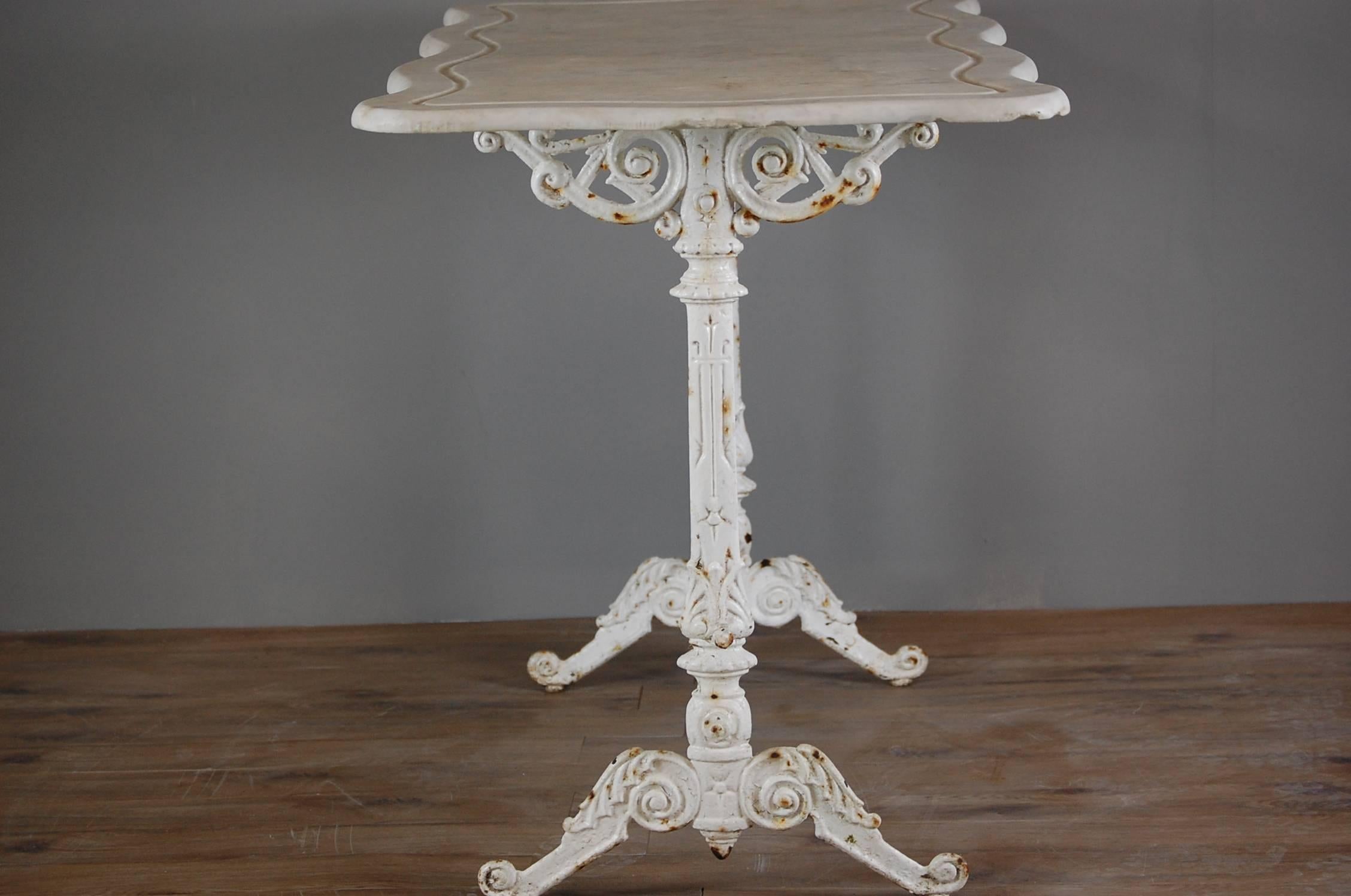 Early 20th Century Cast Iron Marble Top Orangery Table 5