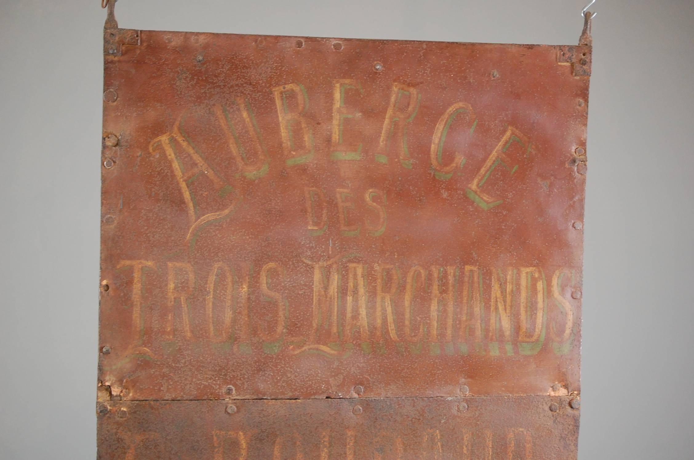 19th Century French Hand-Painted Auberge Trade Sign 2