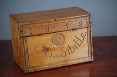 19th Century Naive Carved Wood Love Token Box