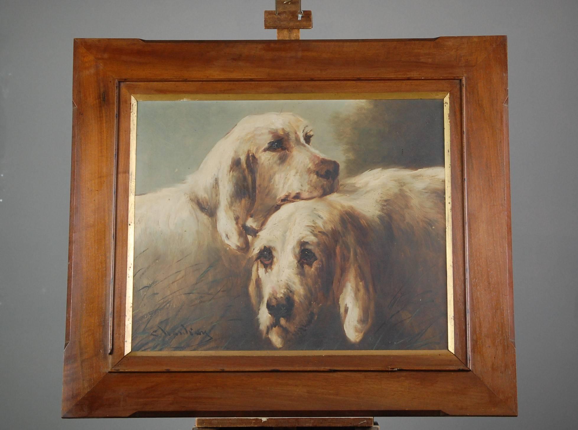 Early 20th Century Pair of Dog Portraits In Excellent Condition In Pease pottage, West Sussex