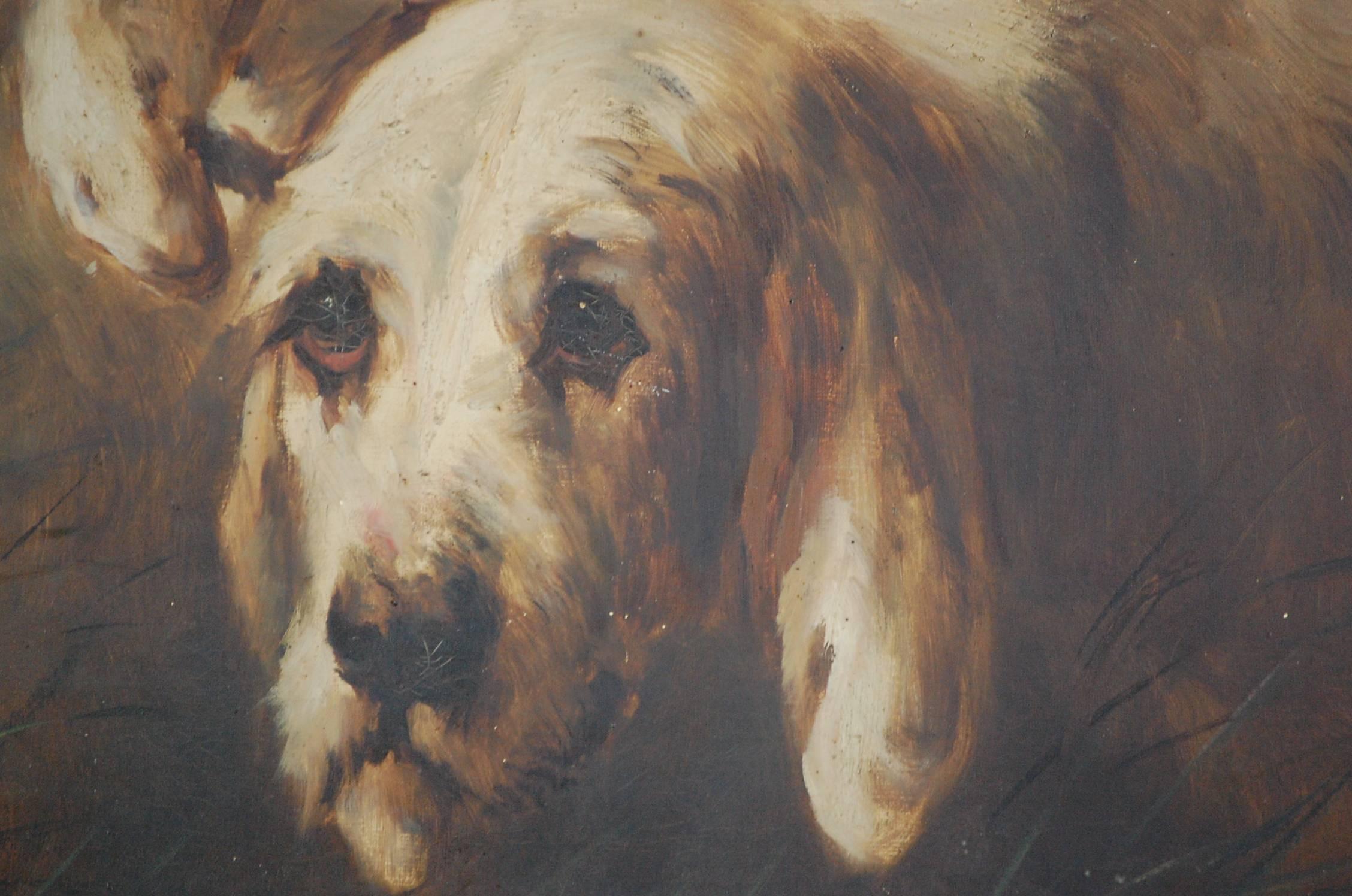 English Early 20th Century Pair of Dog Portraits