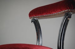 English Cockfighting Chair in Red Velvet