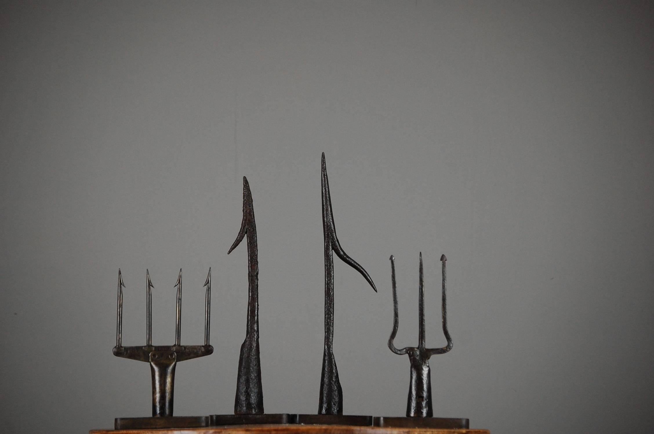 Collection of Wrought Iron 19th-18th Century Fish Spears 2