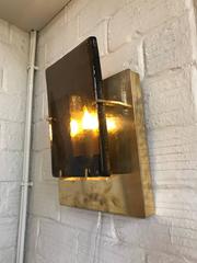 Brass and Glass Contemporary Sconces