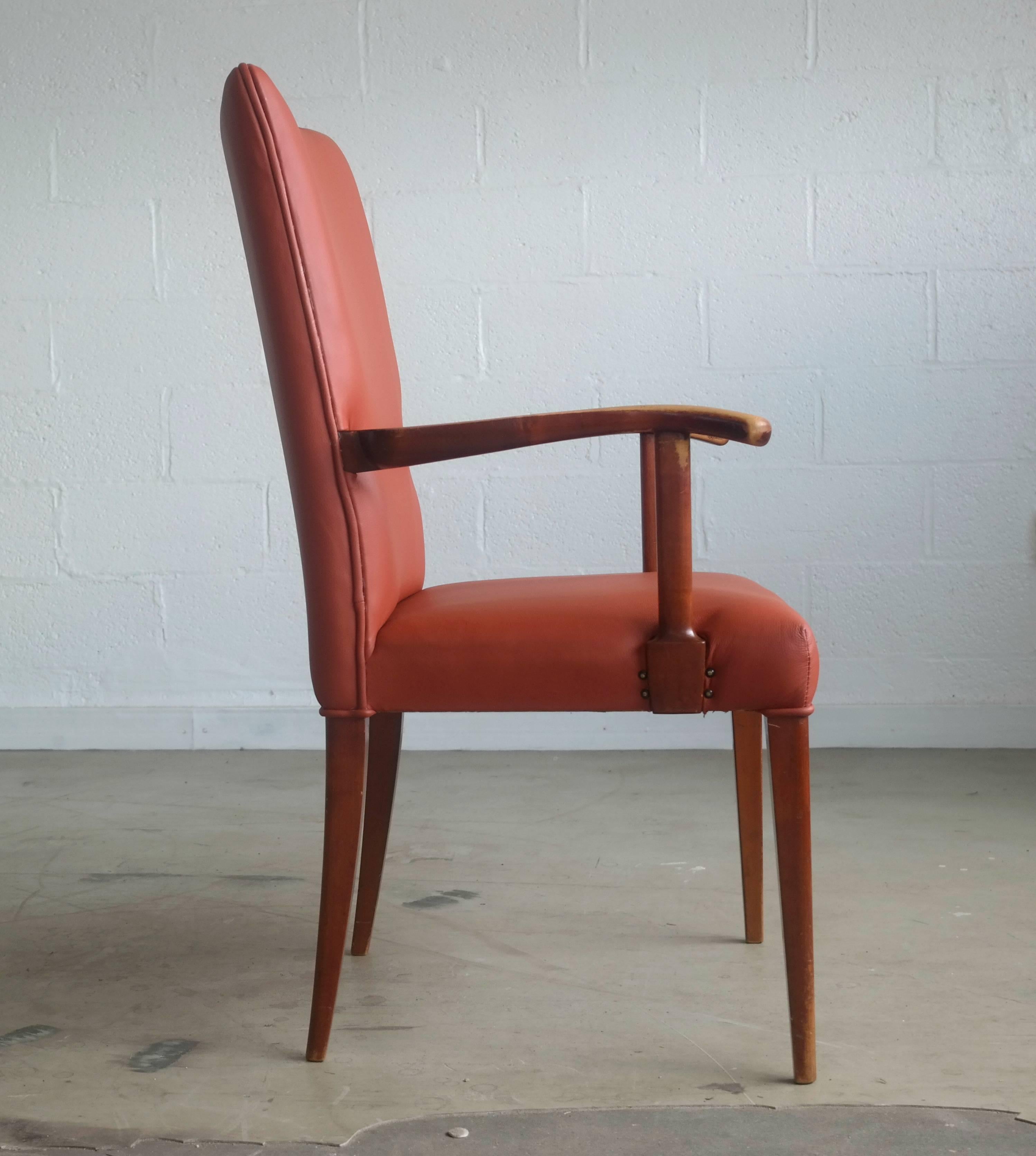 Mid-Century Modern Frits Henningsen Owned by Erik Ninn-Hansen Historical Danish Armchair 