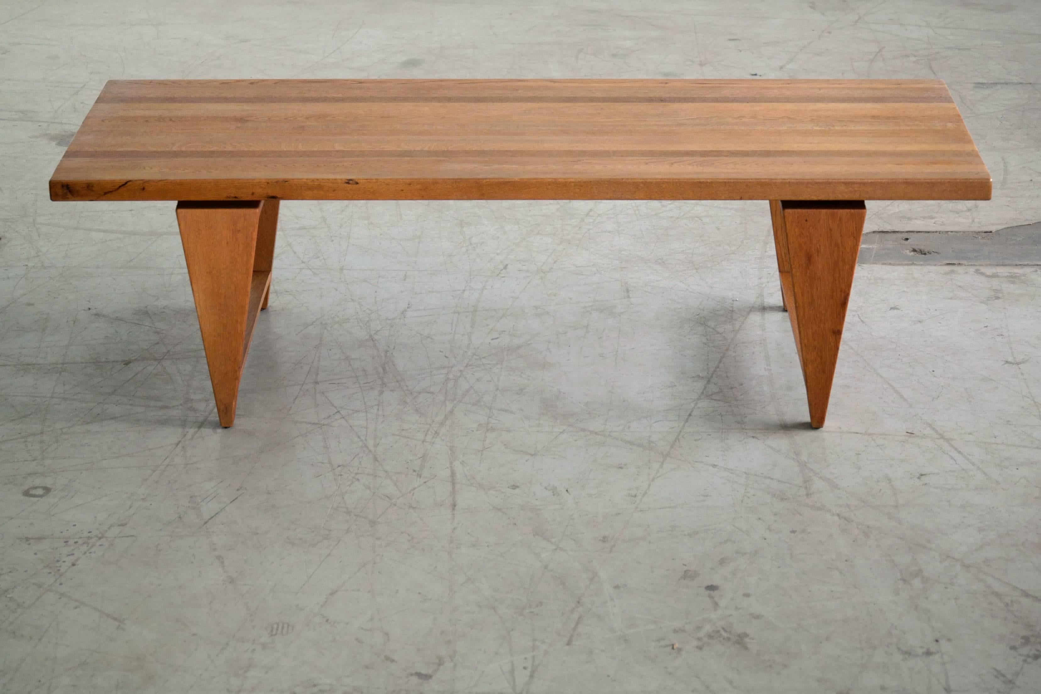 Danish Mid-Century Illum Wikkelsø Coffee Table in Solid Oak In Excellent Condition In Bridgeport, CT