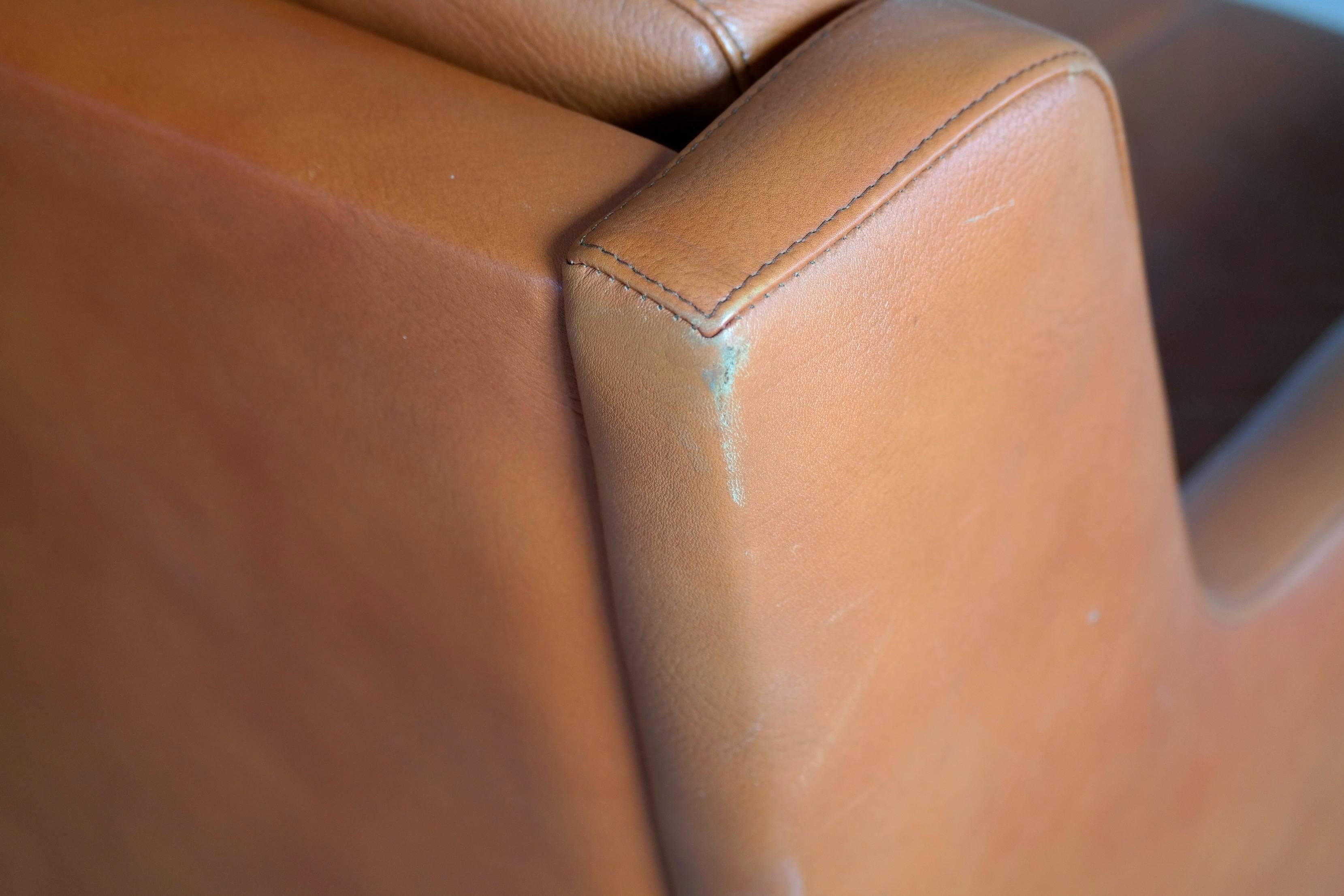 Børge Mogensen Style Three-Seat in Cognac Leather by Georg Thams, Denmark 4