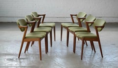 Six Kai Kristiansen Model 42 Teak Frame Dining Chairs for Schou Andersen, 1960s