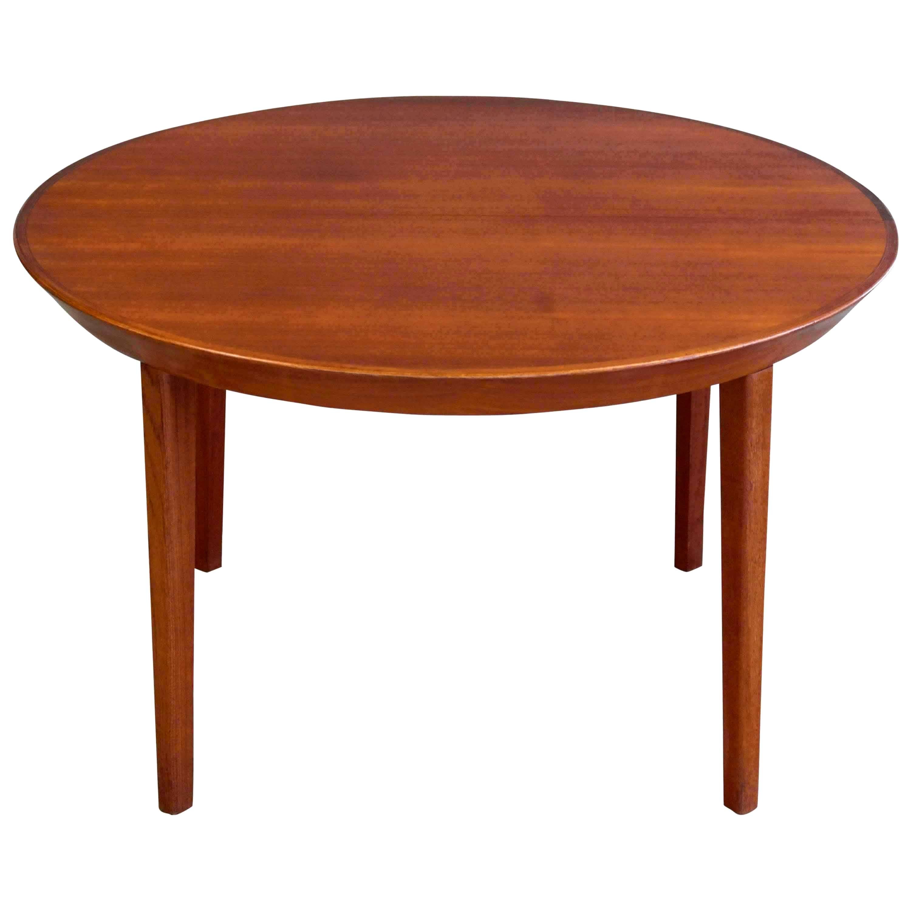 Danish Midcentury Round Extension Dining Table in Teak by Ole Hald for Gudme