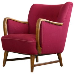 Midcentury Danish Lounge Chair Designed by Kurt Olsen for N.A. Jorgensen