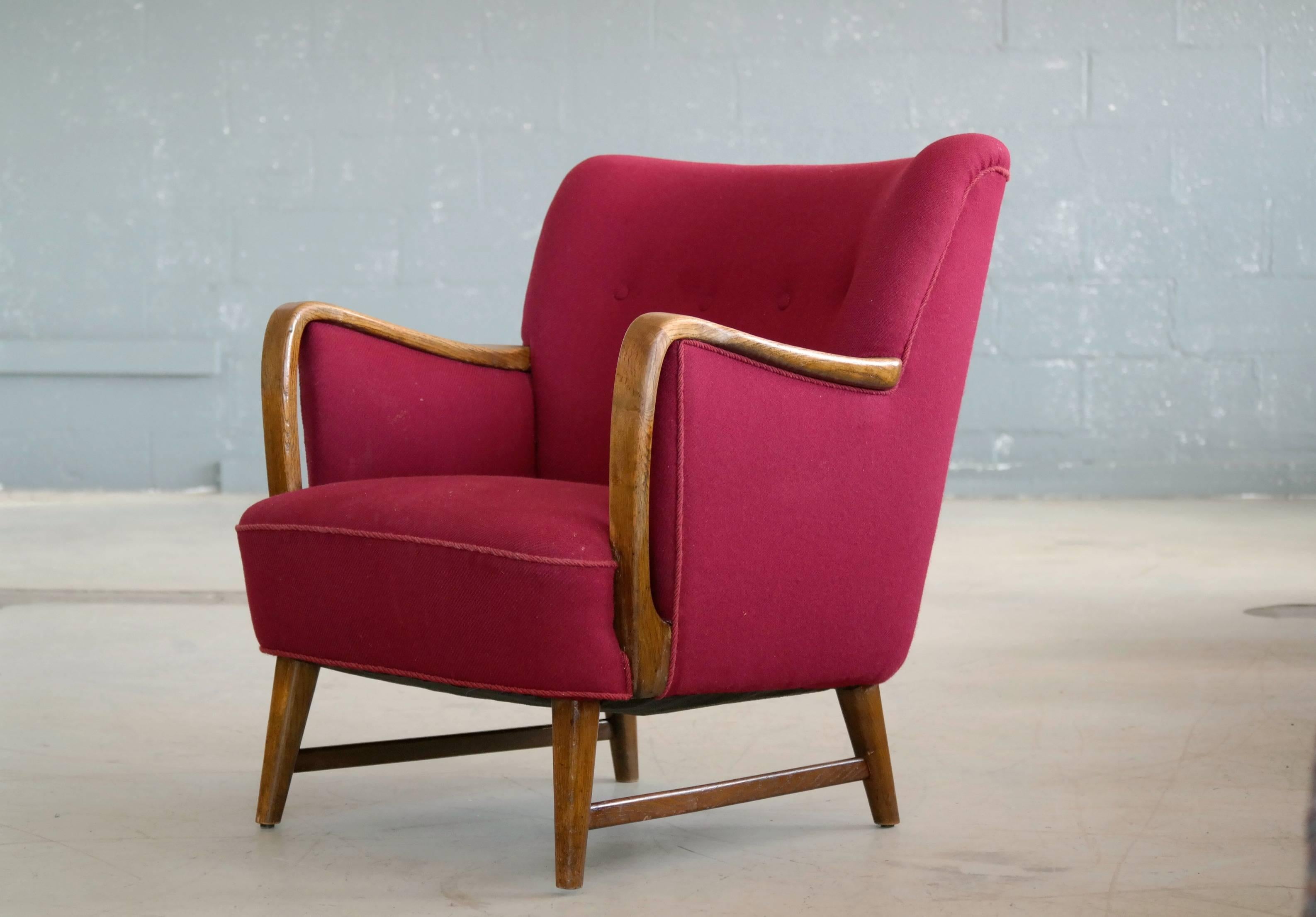 Mid-Century Modern Midcentury Danish Lounge Chair Designed by Kurt Olsen for N.A. Jorgensen