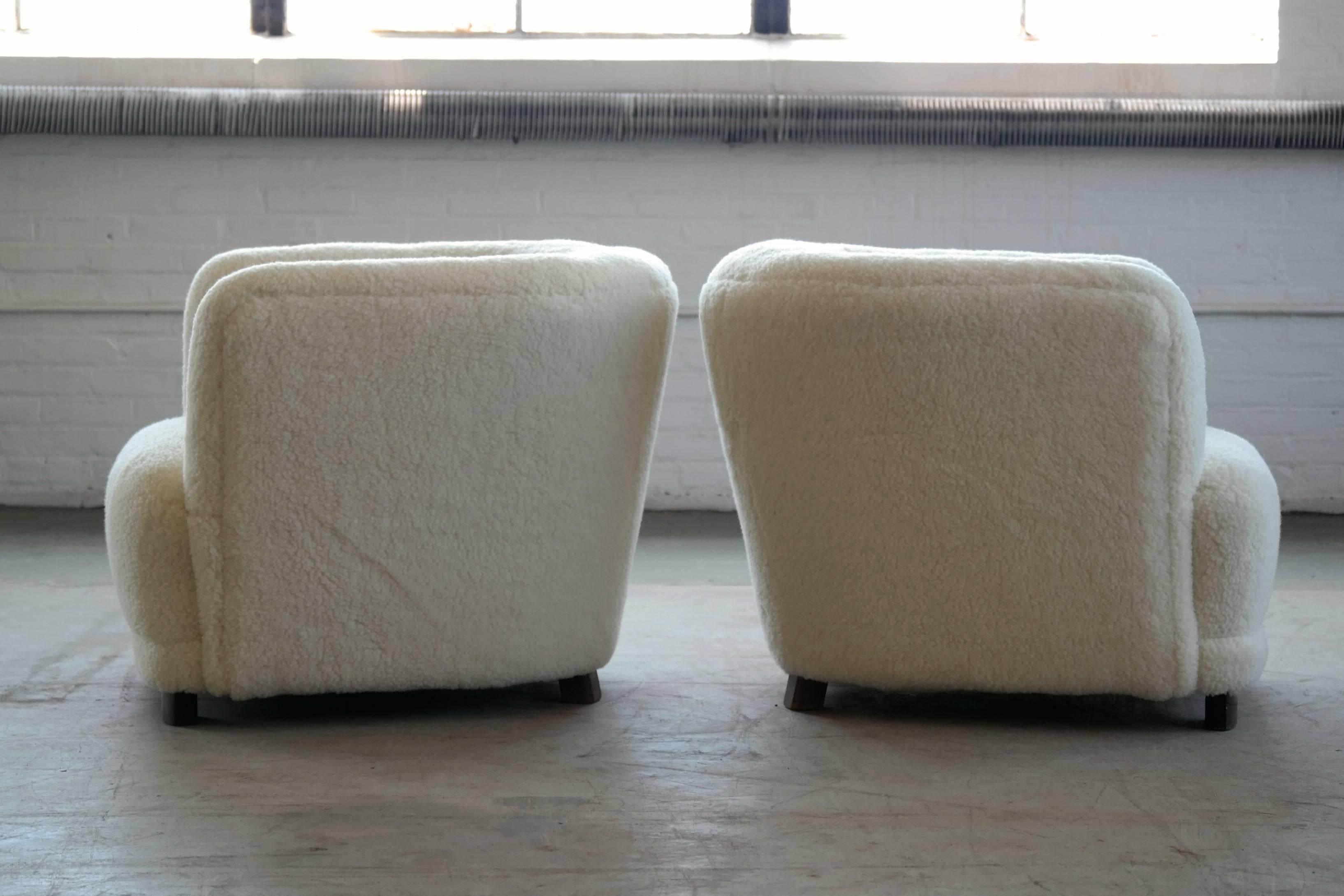 Danish Viggo Boesen Style Pair of Lounge Chairs by Slagelse Mobelvaerk