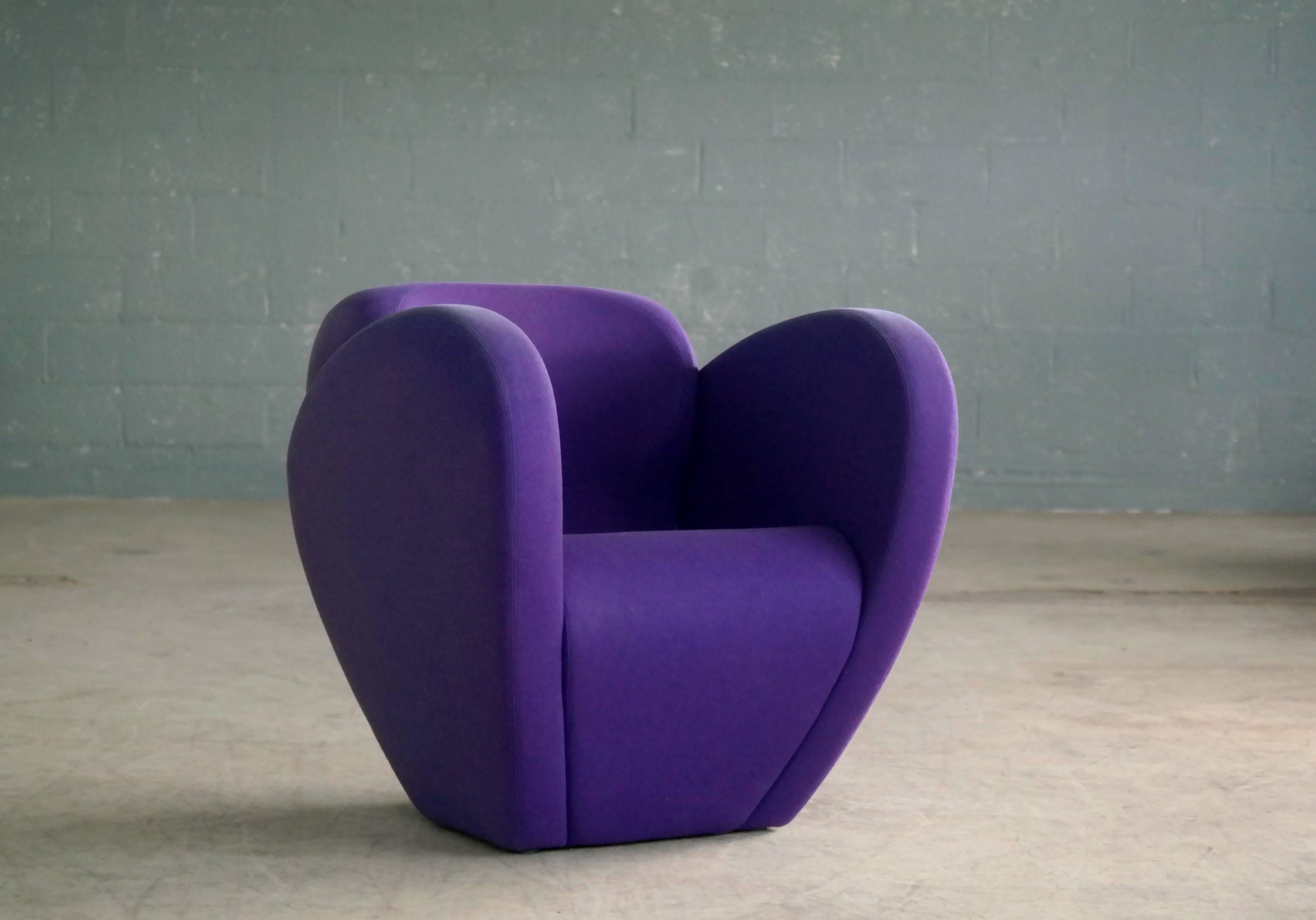 Ron Arad Lounge Chair Model in Purple Wool for Moroso, Italy (Moderne)