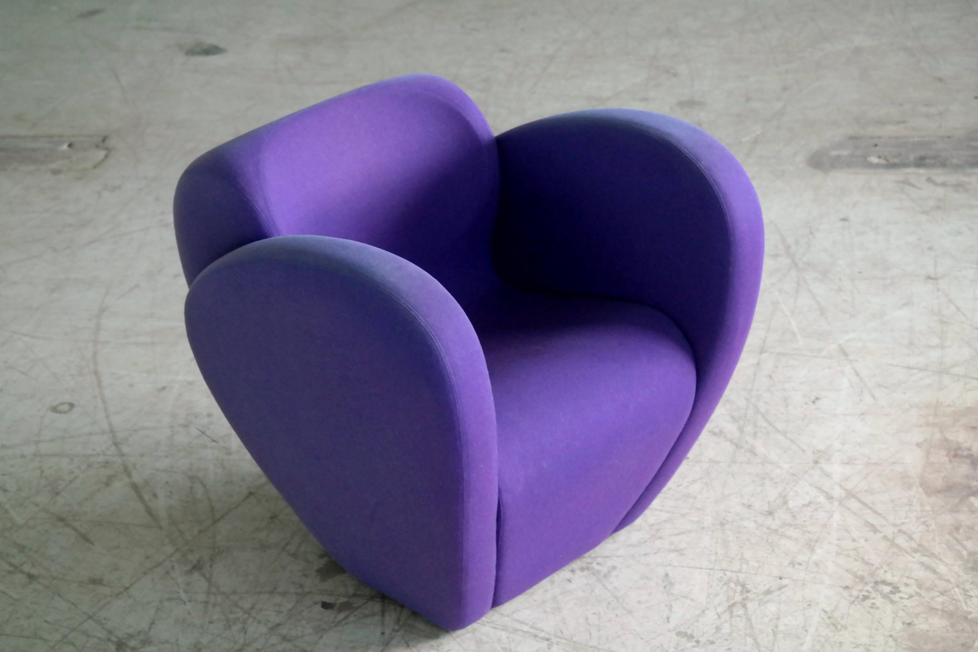 Late 20th Century Ron Arad Lounge Chair Model in Purple Wool for Moroso, Italy