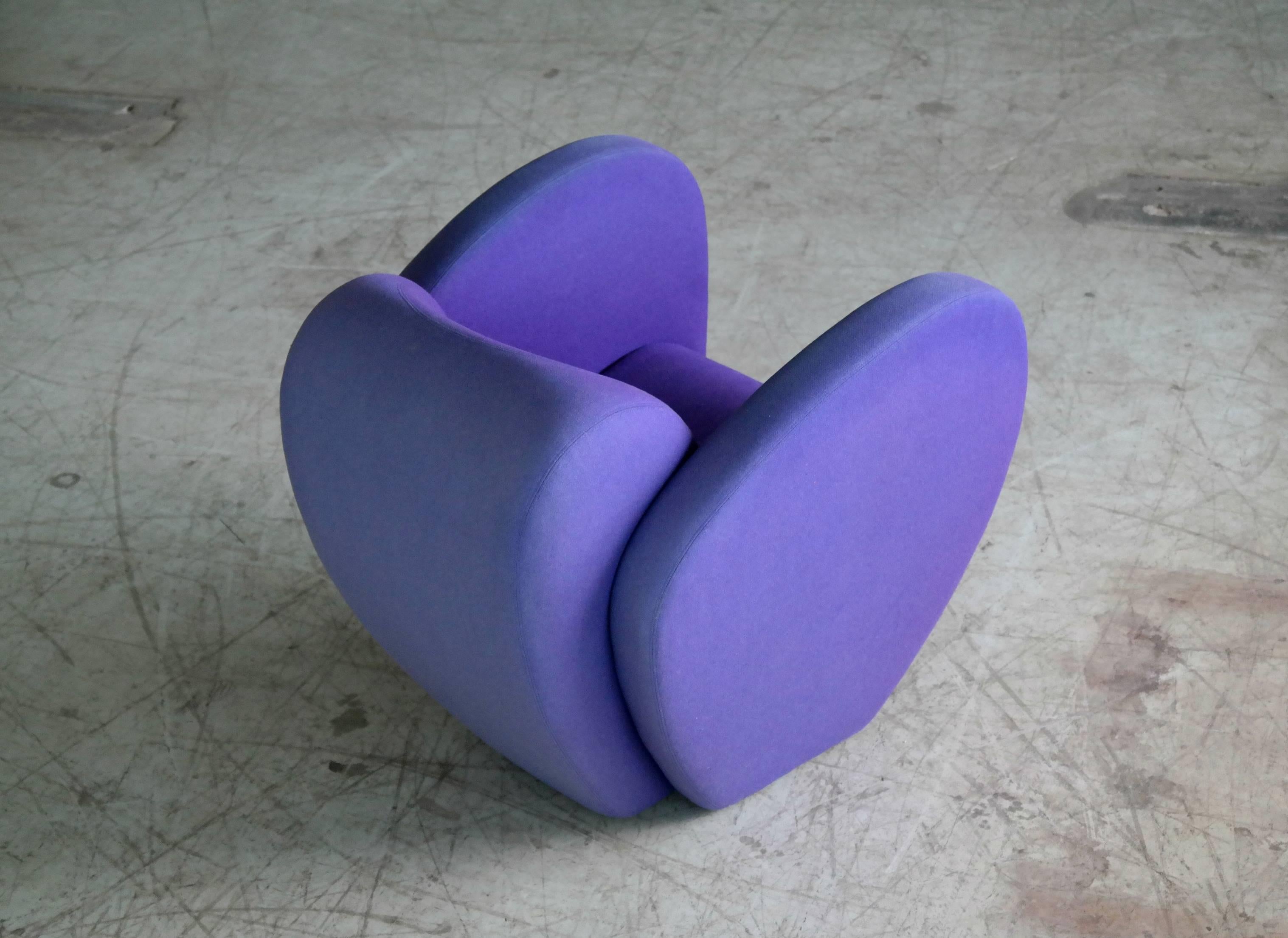 Ron Arad Lounge Chair Model in Purple Wool for Moroso, Italy 2