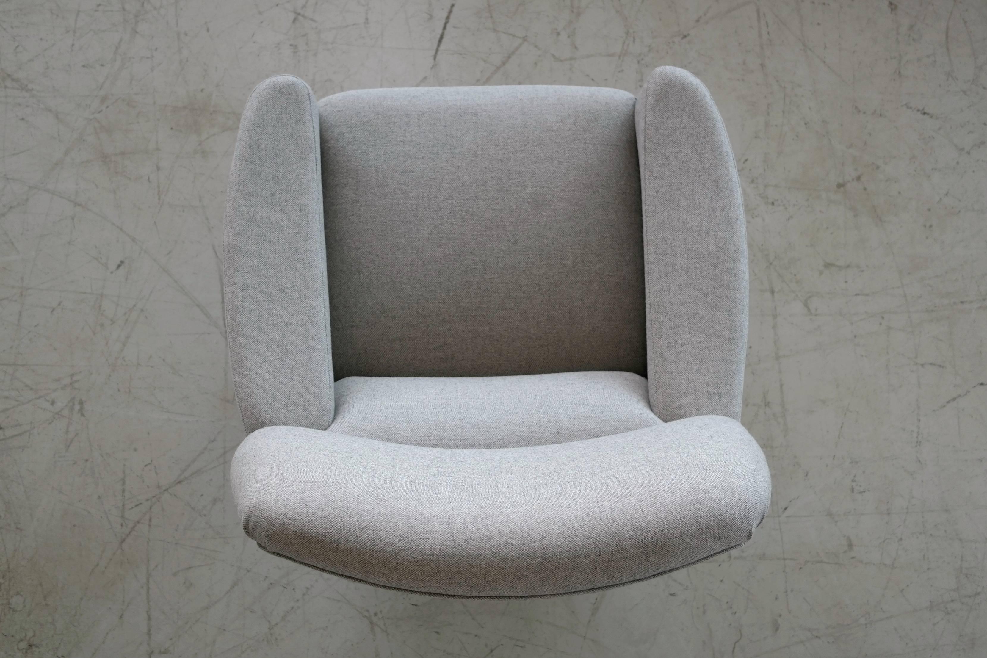 Danish Midcentury High Back Lounge Chair by Leif Hansen Style of Illum Wikkelsø 2