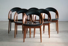 Very Rare Set of Six Teak Dining Chairs by Arne Hovmand Olsen