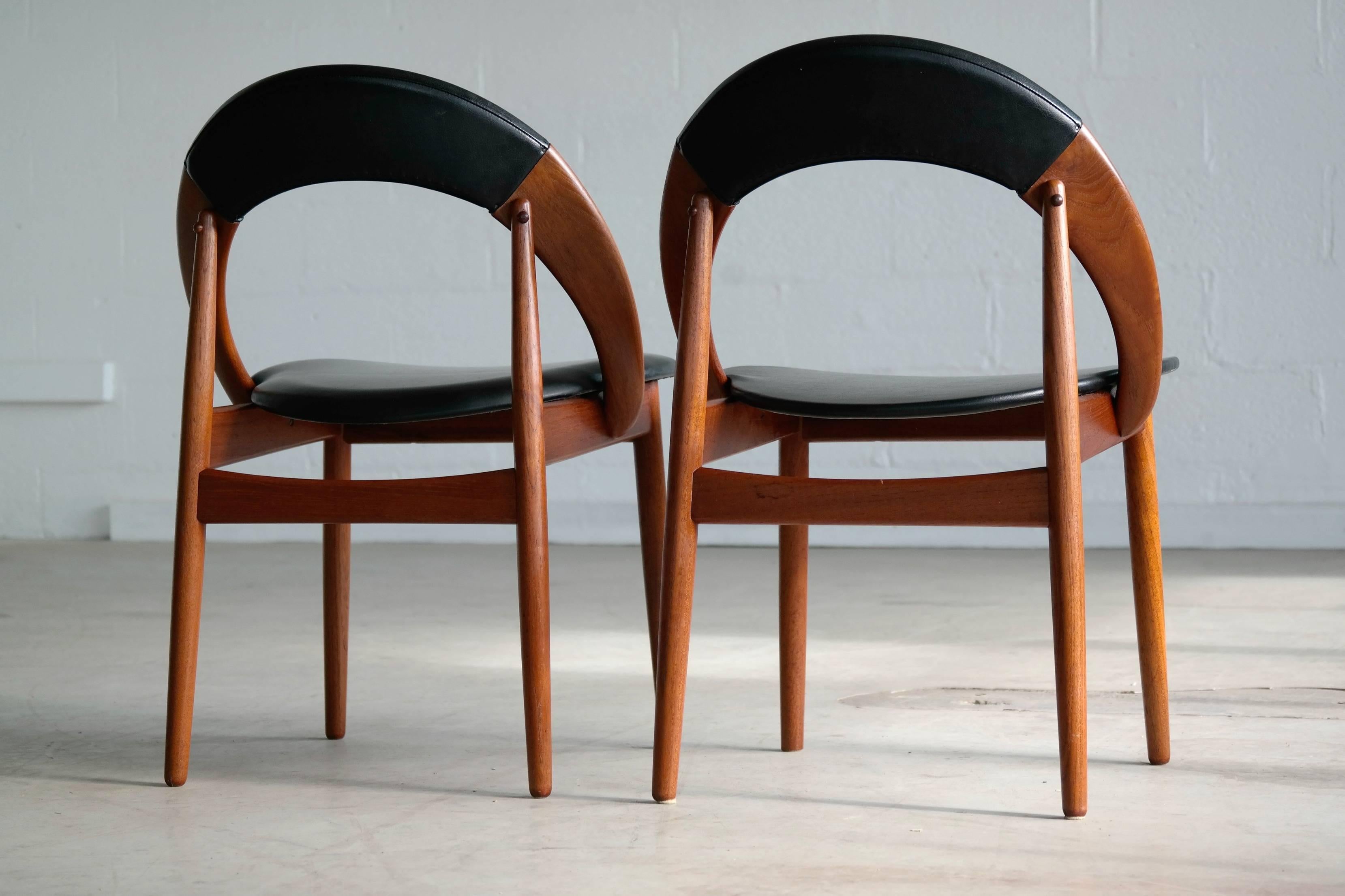Danish Very Rare Set of Six Teak Dining Chairs by Arne Hovmand Olsen