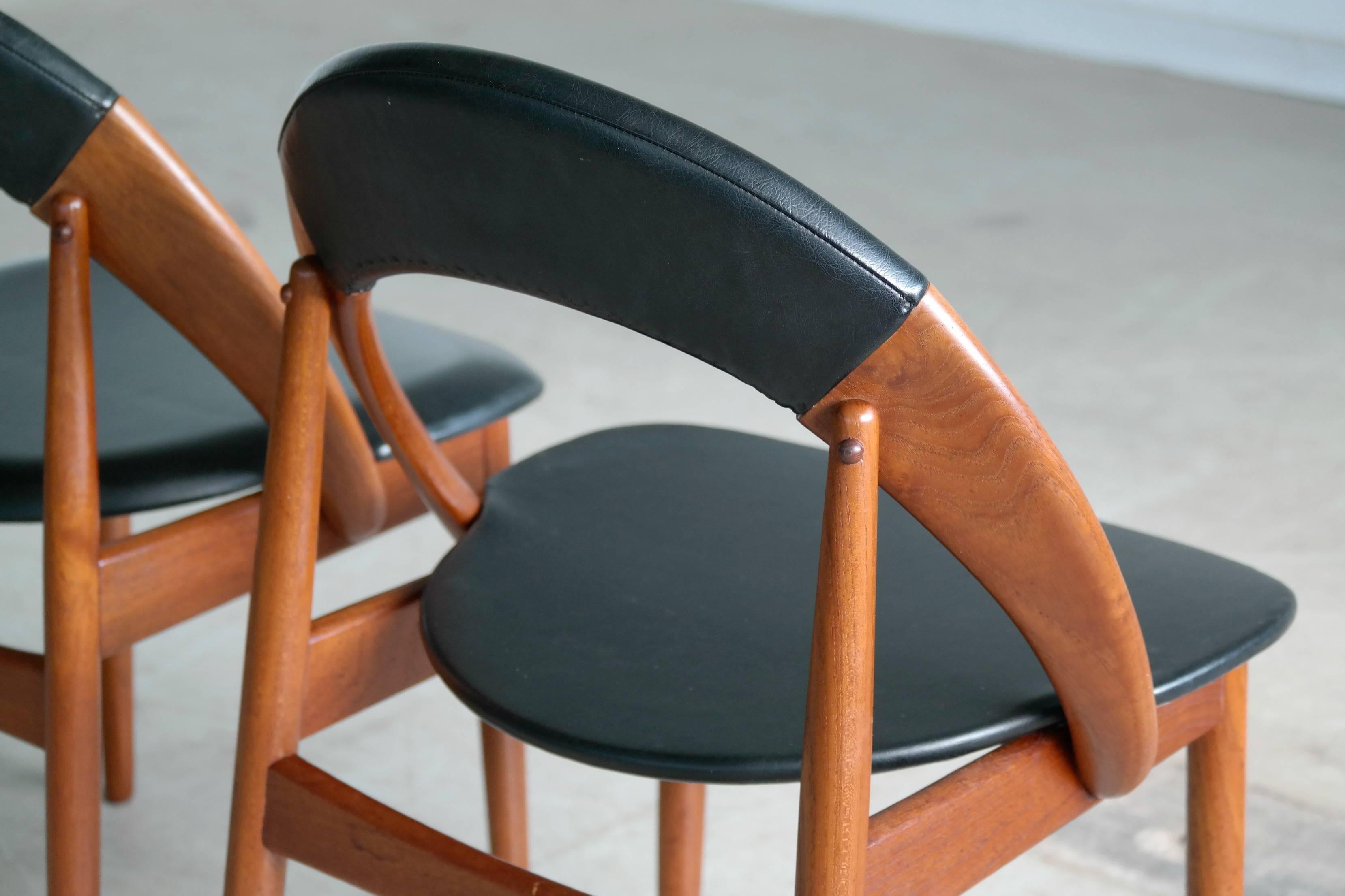 Very Rare Set of Six Teak Dining Chairs by Arne Hovmand Olsen 2