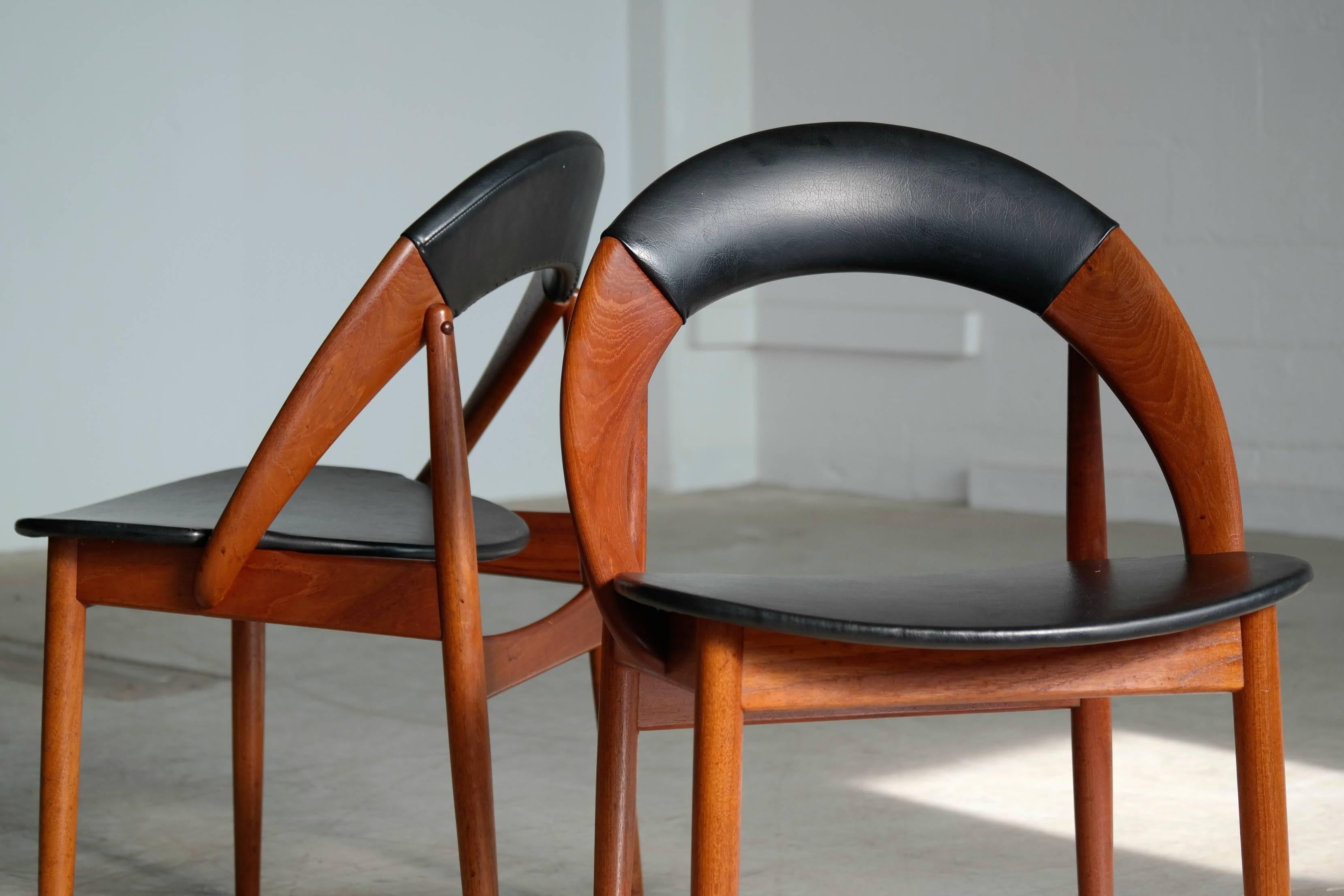 Very Rare Set of Six Teak Dining Chairs by Arne Hovmand Olsen 3