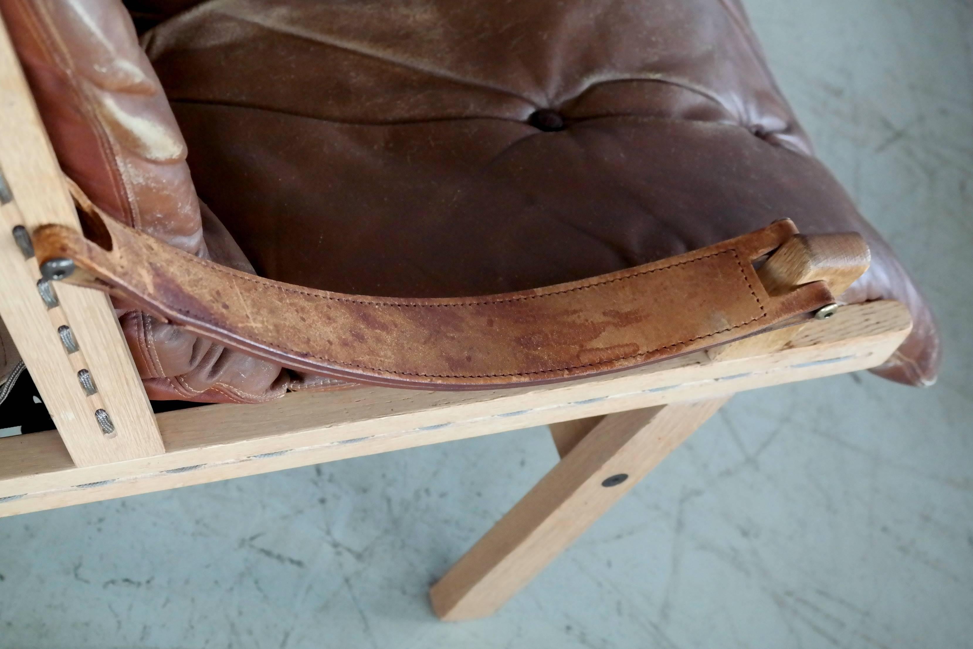 Leather Midcentury Easy Chair Model Hunter by Torbjørn Afdal for Bruksbo, Norway