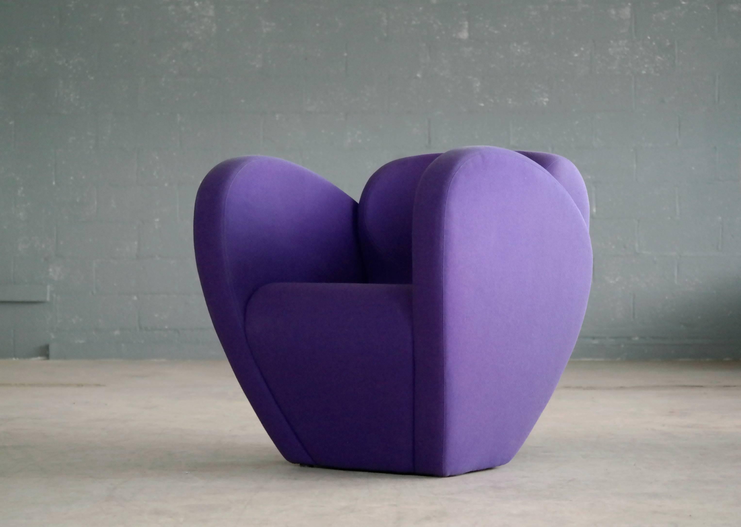 Italian Ron Arad Lounge Chair Model in Purple Wool for Moroso, Italy
