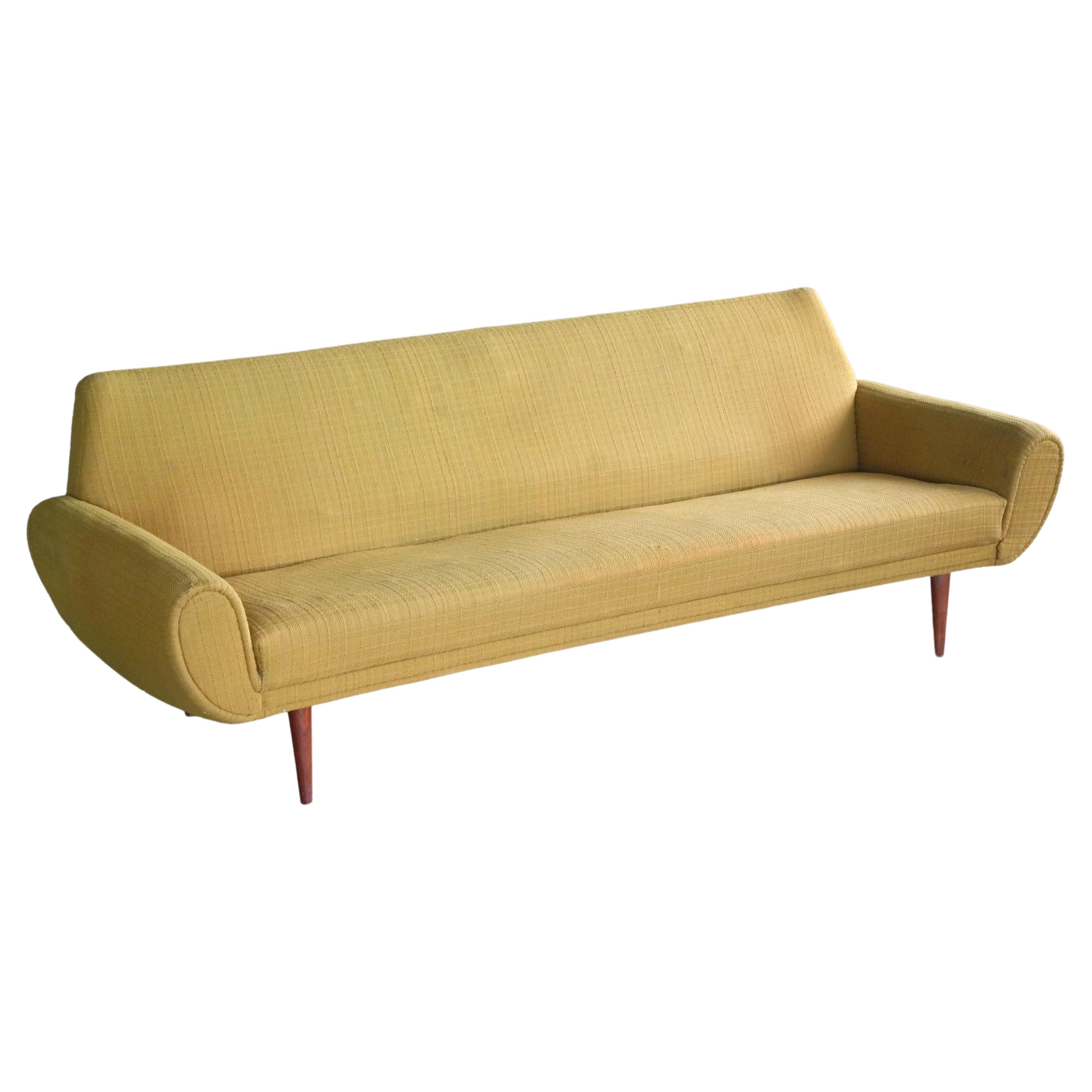 Midcentury Danish Modern 3-Seat Sofa in Teak and Wool by Kurt Ostervig For Sale