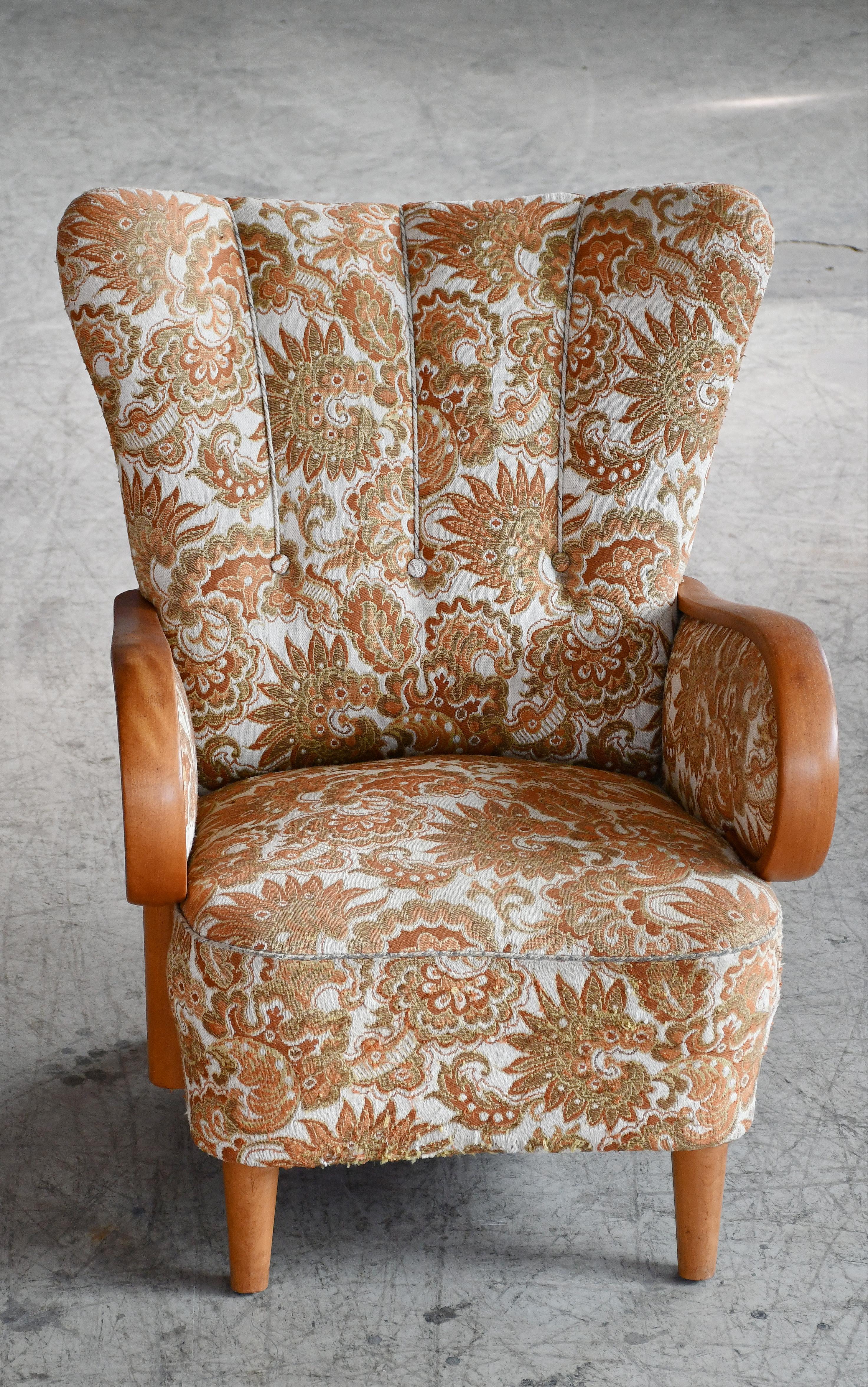 Paar dänische niedrige Loungesessel aus der Mitte des Jahrhunderts oder des Art déco 1930-40er Jahre V (Moderne der Mitte des Jahrhunderts) im Angebot
