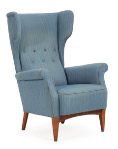 Fritz Hansen 1950s Wingback Chair Model 8023 in Teak Danish Midcentury