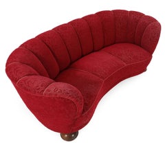 Canapé danois de style « Mid-Century Modern » aux lignes courbes, en hêtre et laine, vers 1940