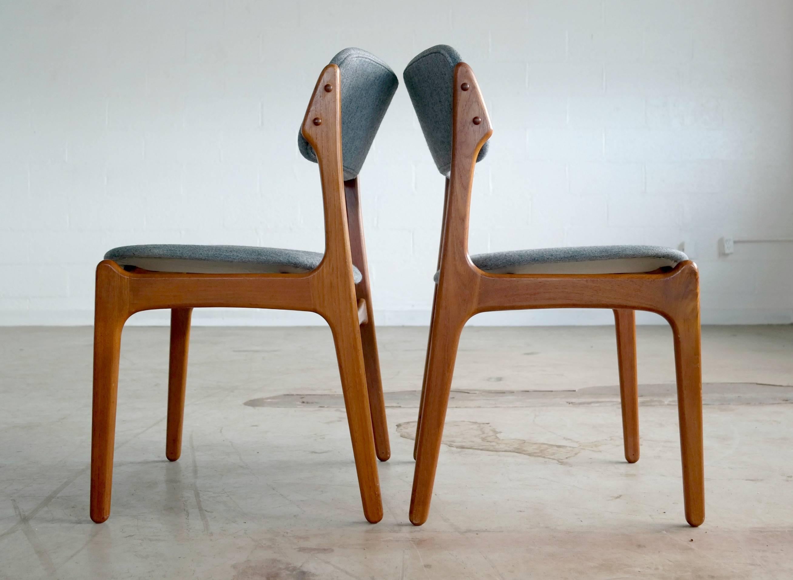Mid-Century Modern Erik Buch 1960s Danish Teak Dining Chairs