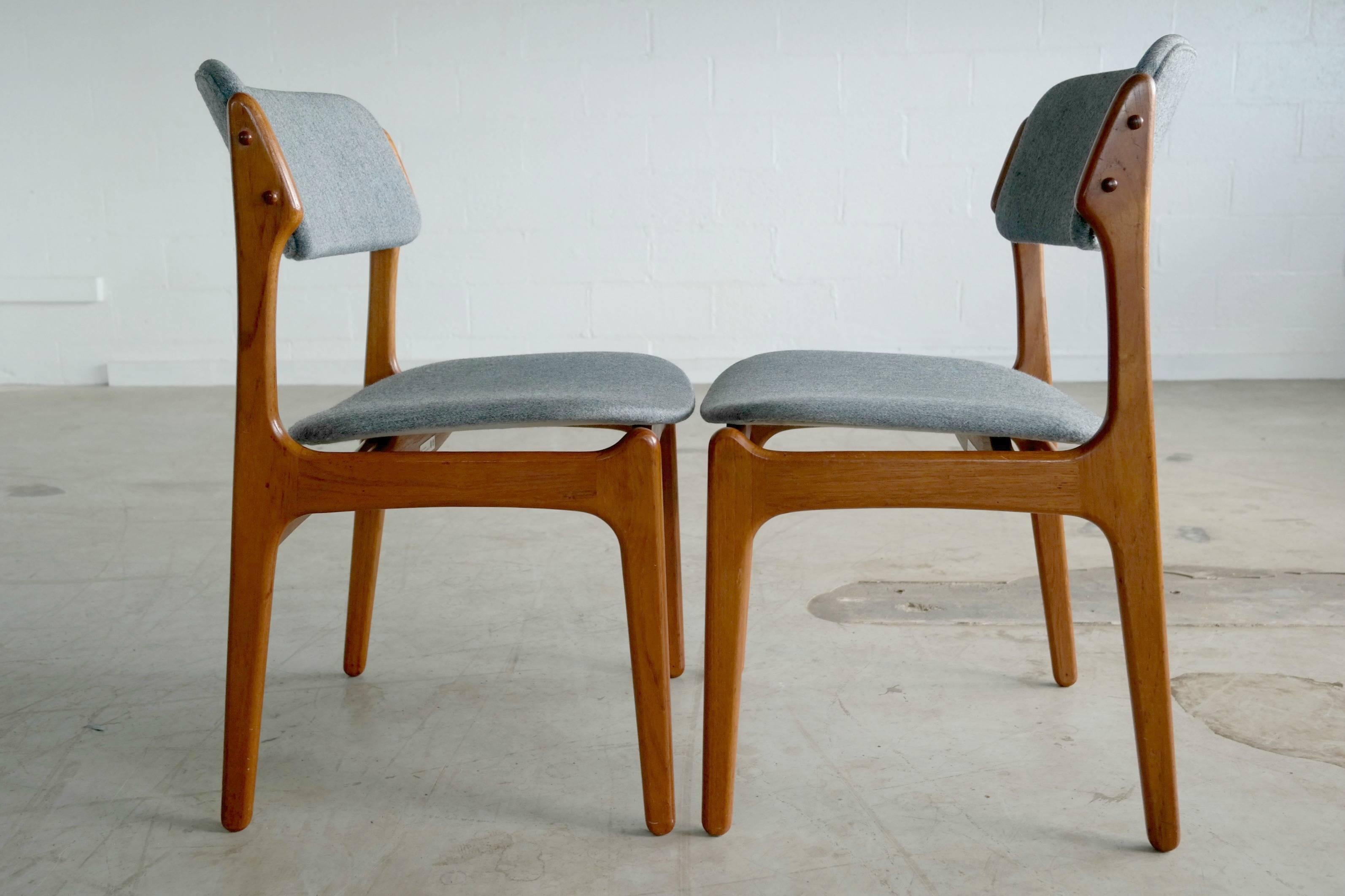 Mid-20th Century Erik Buch 1960s Danish Teak Dining Chairs