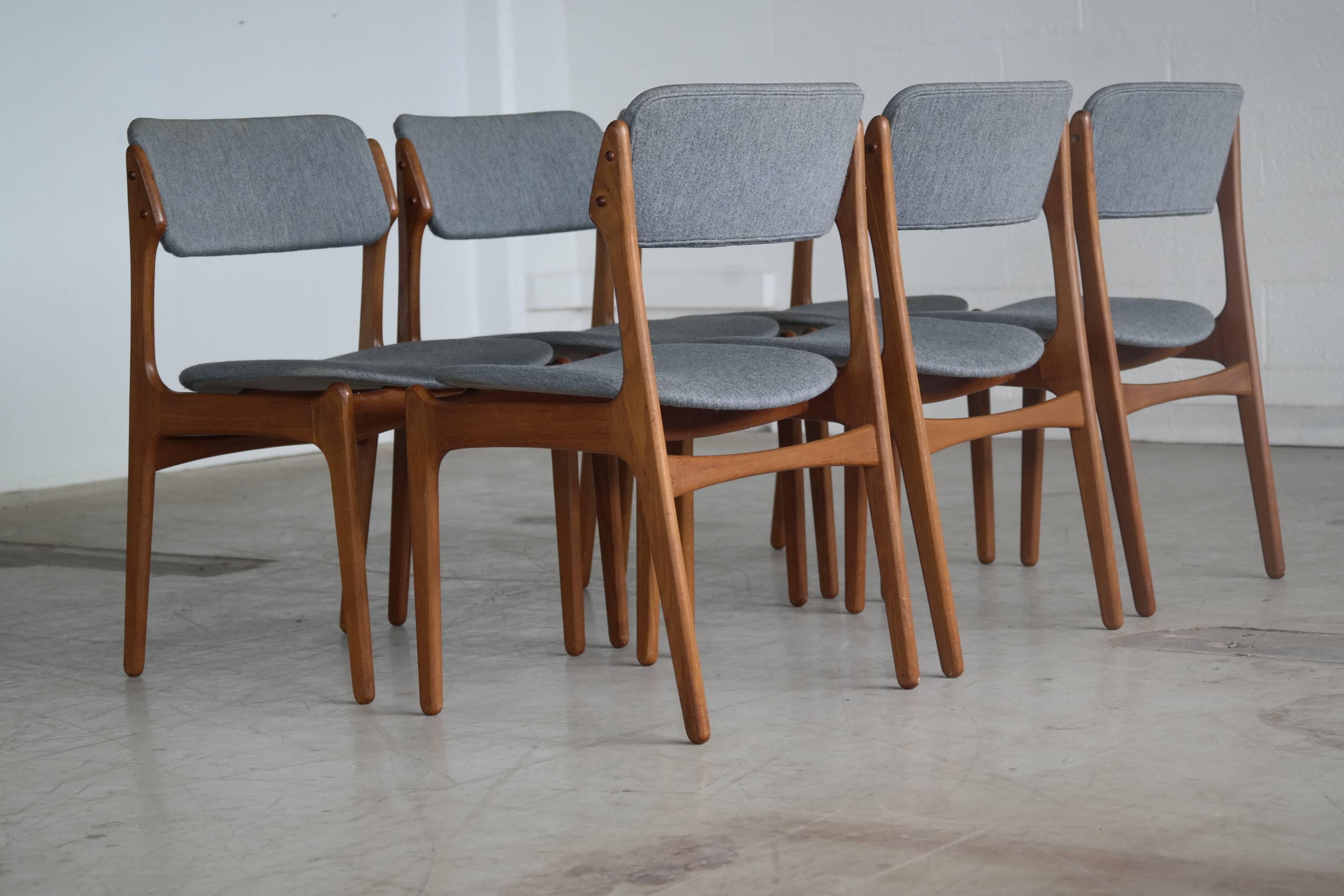 Erik Buch 1960s Danish Teak Dining Chairs 5
