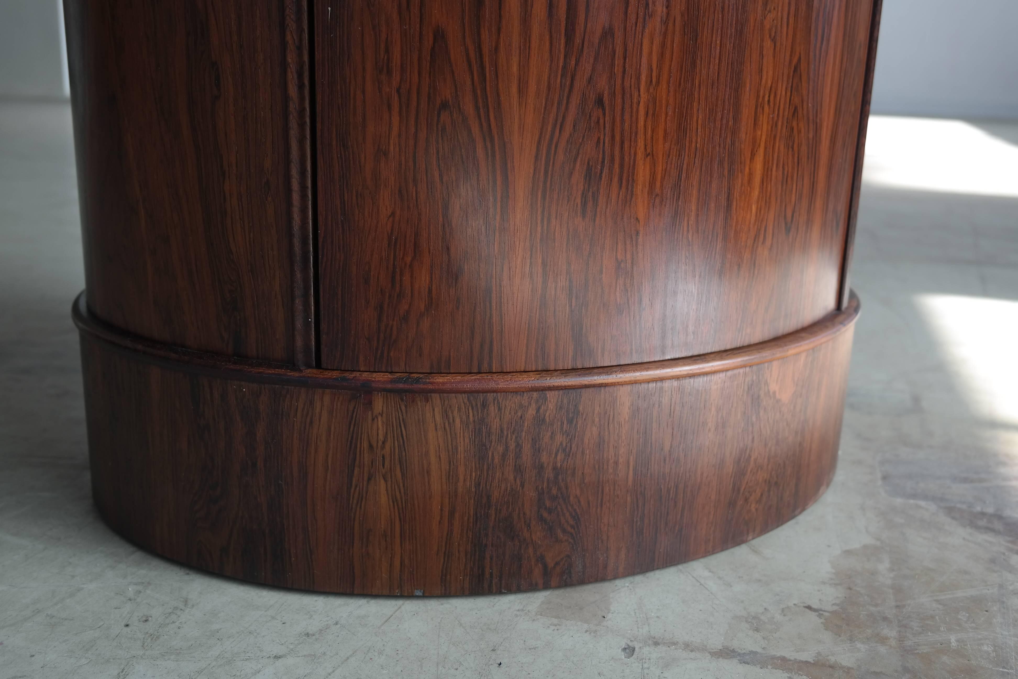 Mid-Century Modern Exquisite Rosewood Pedestal Bar or Cabinet by Johannes Sorth for Nexoe Teak