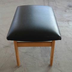 1960s Footstool in Beech and Vinyl by Finn Juhl for France & Søn