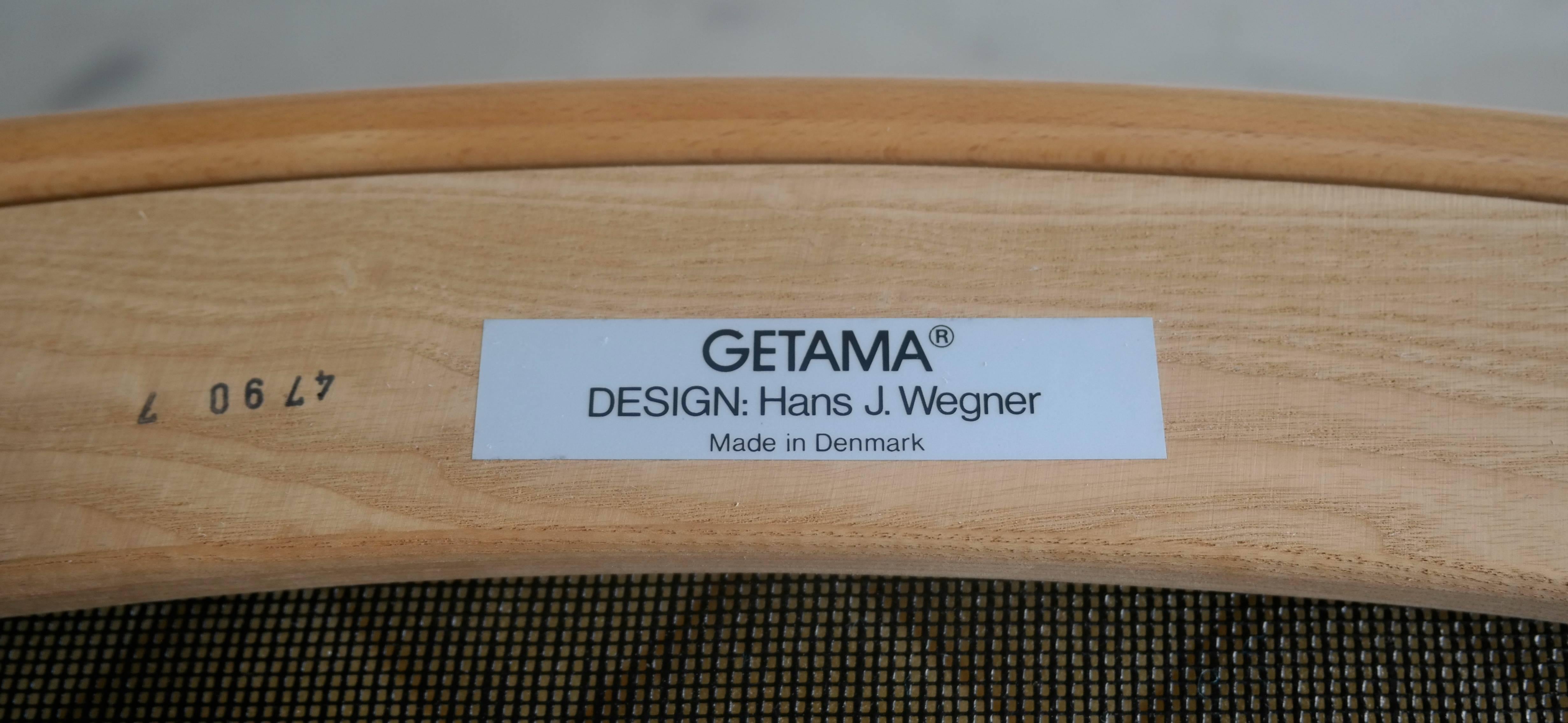 Leather Vintage Hans Wegner GE 284 Easy Chairs for GETAMA