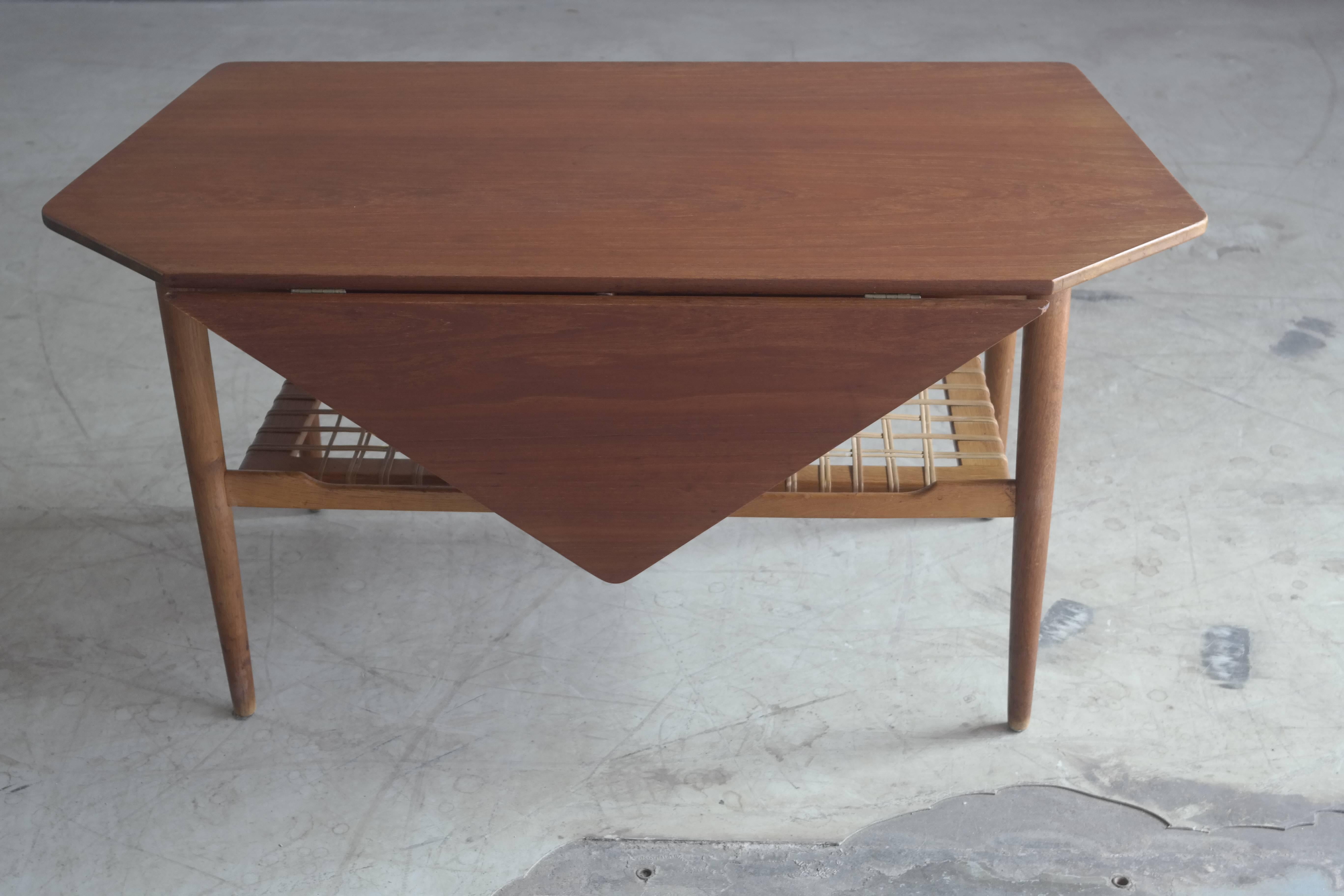 Mid-Century Modern Danish Mid-Century Asymmetric Teak Coffee Table 