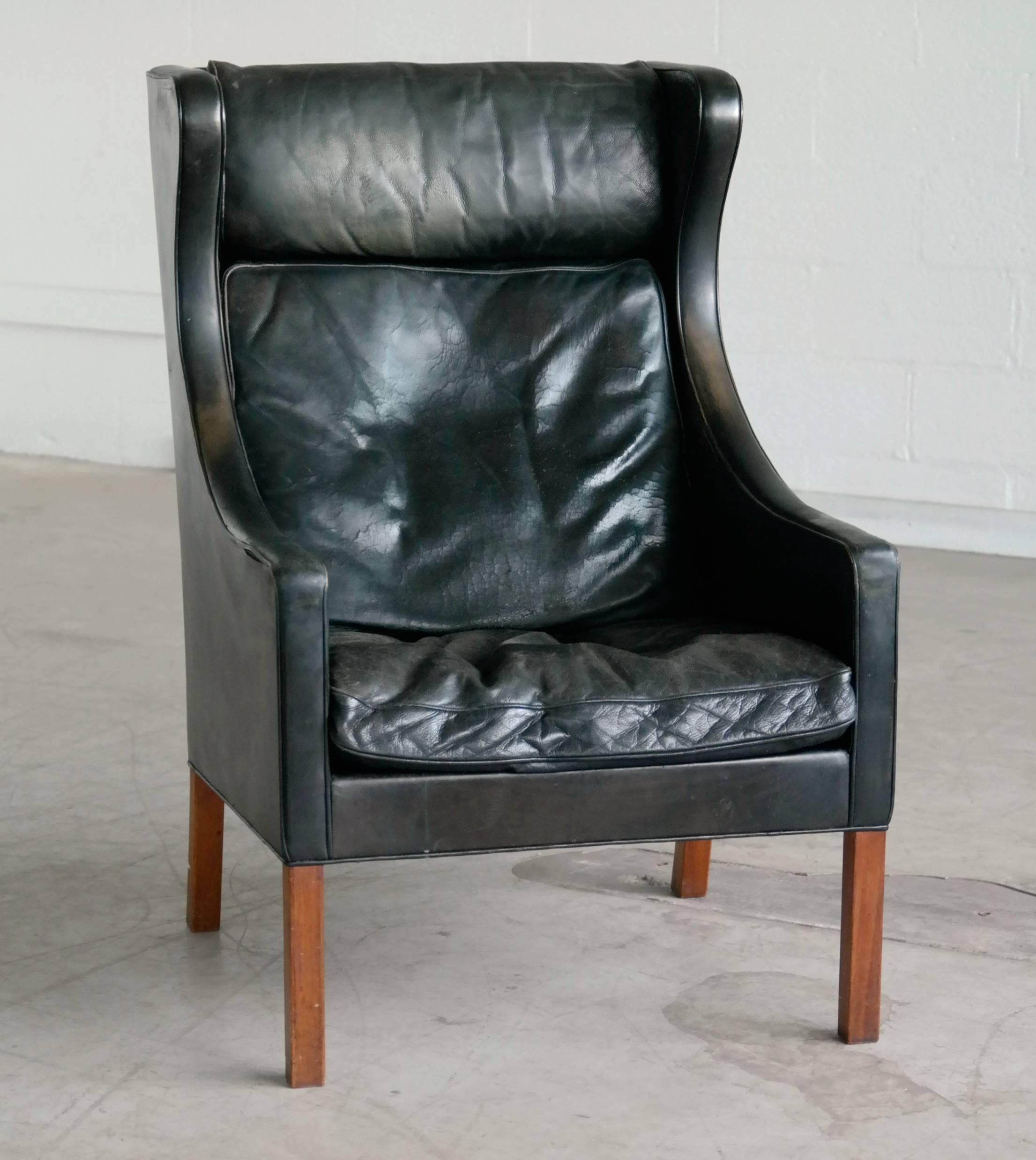 Mid-Century Modern Børge Mogensen Wingback Chair Model 2204 for Fredericia