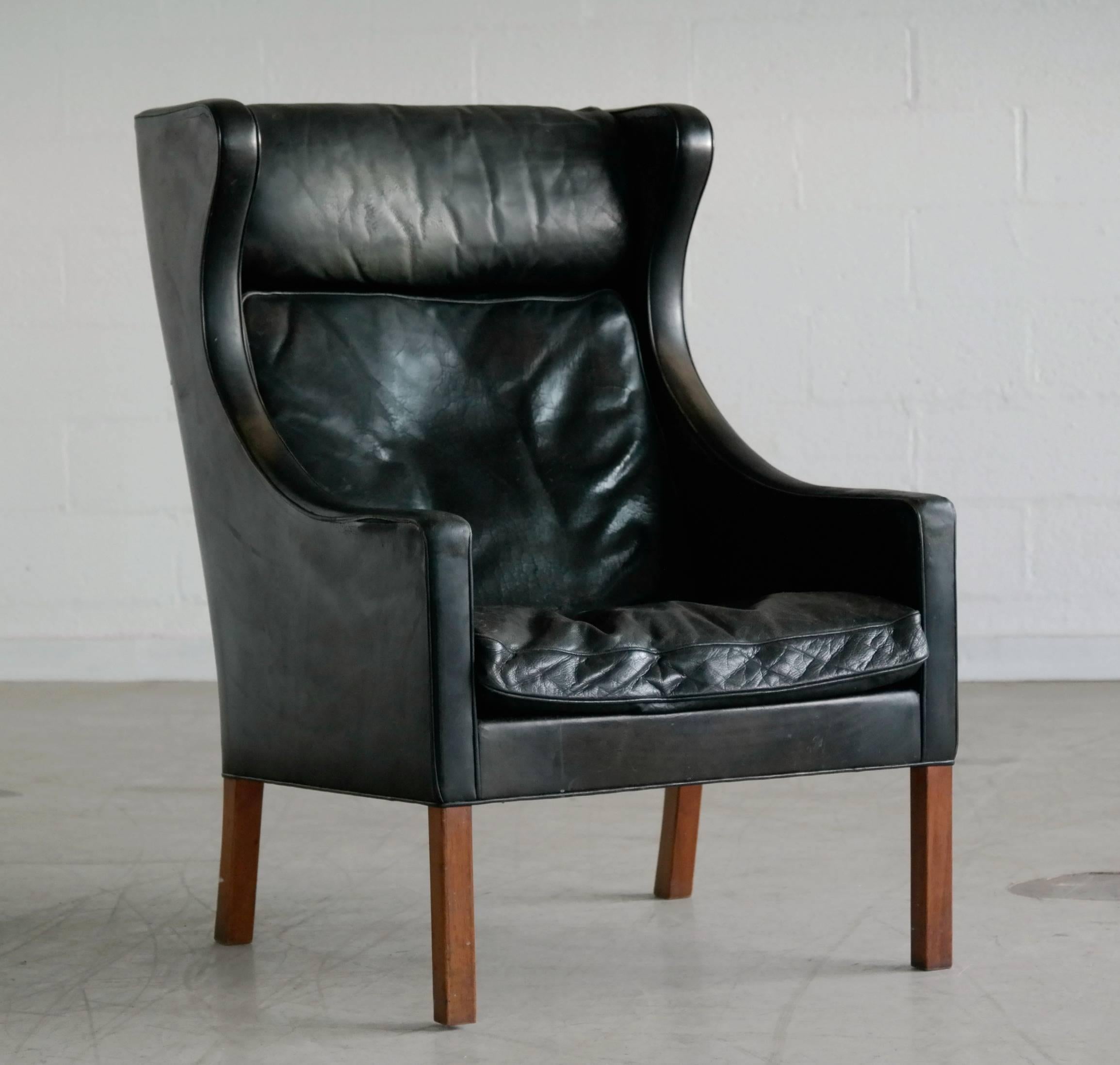Mid-20th Century Børge Mogensen Wingback Chair Model 2204 for Fredericia