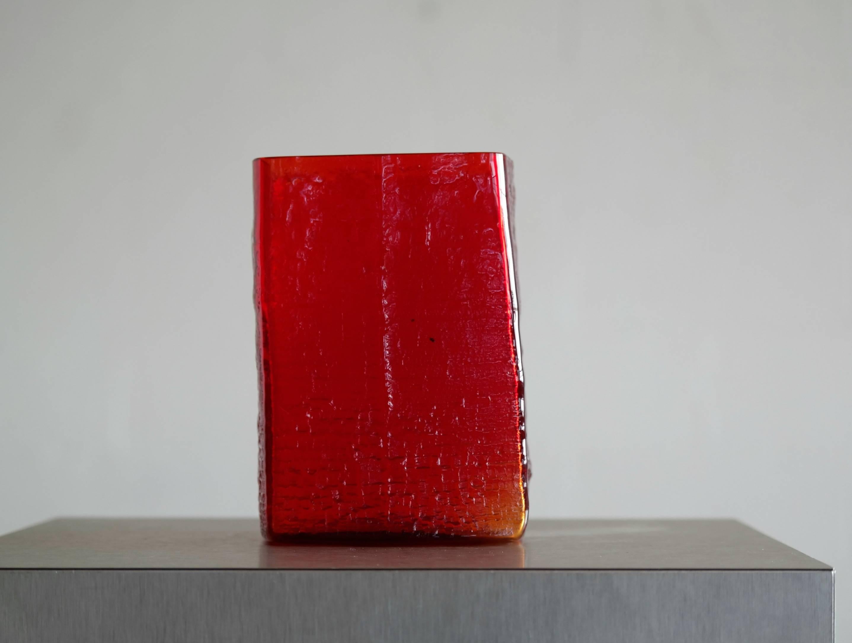 Mid-20th Century Per Lÿtken for Holmegaard Glasvaerk Red Glass Vases designed 