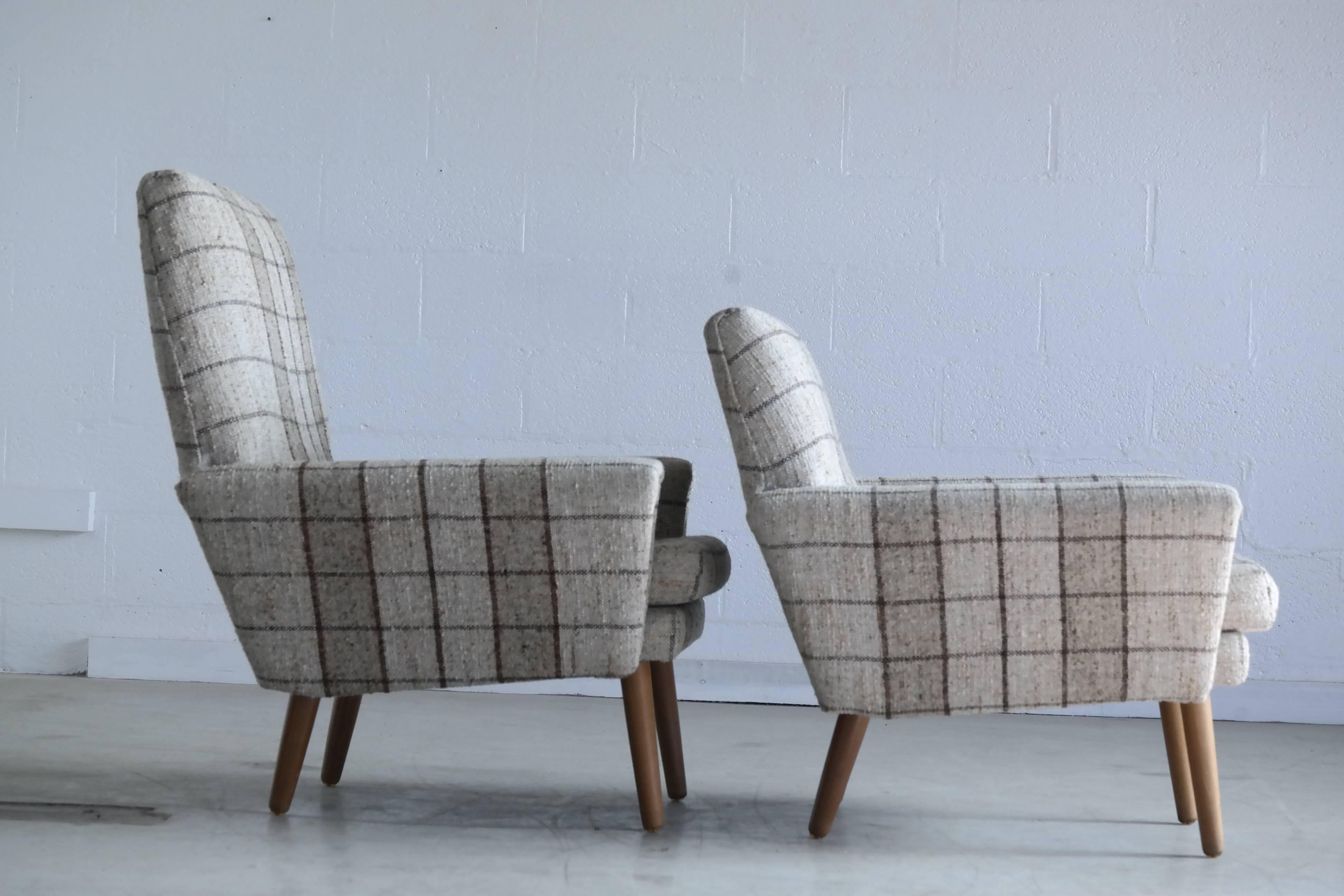 Danish 1960s High and Low Back Lounge Chairs in the Style of Kurt Ostervig 1