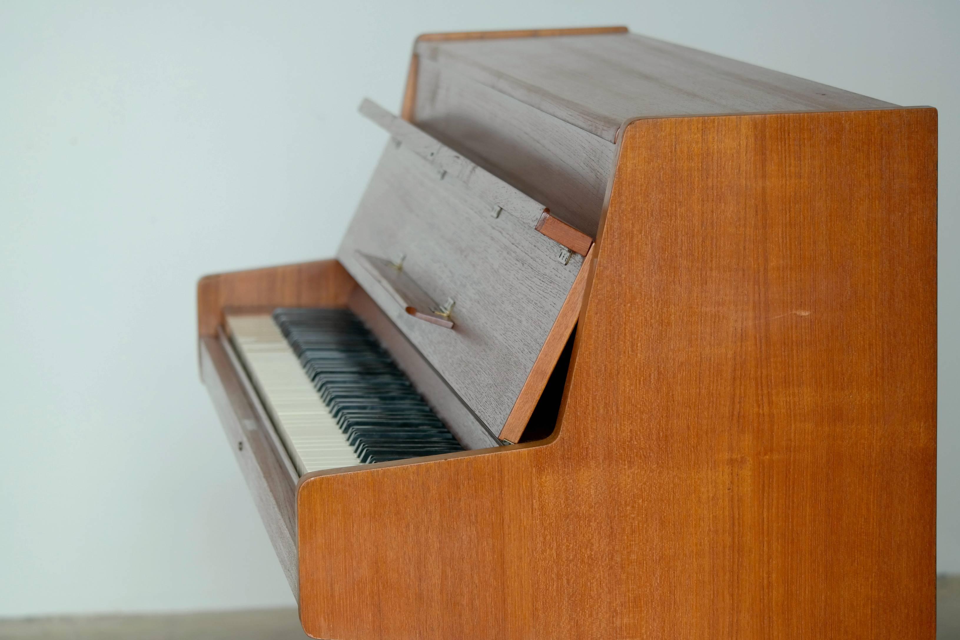 Mid-20th Century Danish Mid-Century Upright Piano in Teak by Brødrene Jørgensen