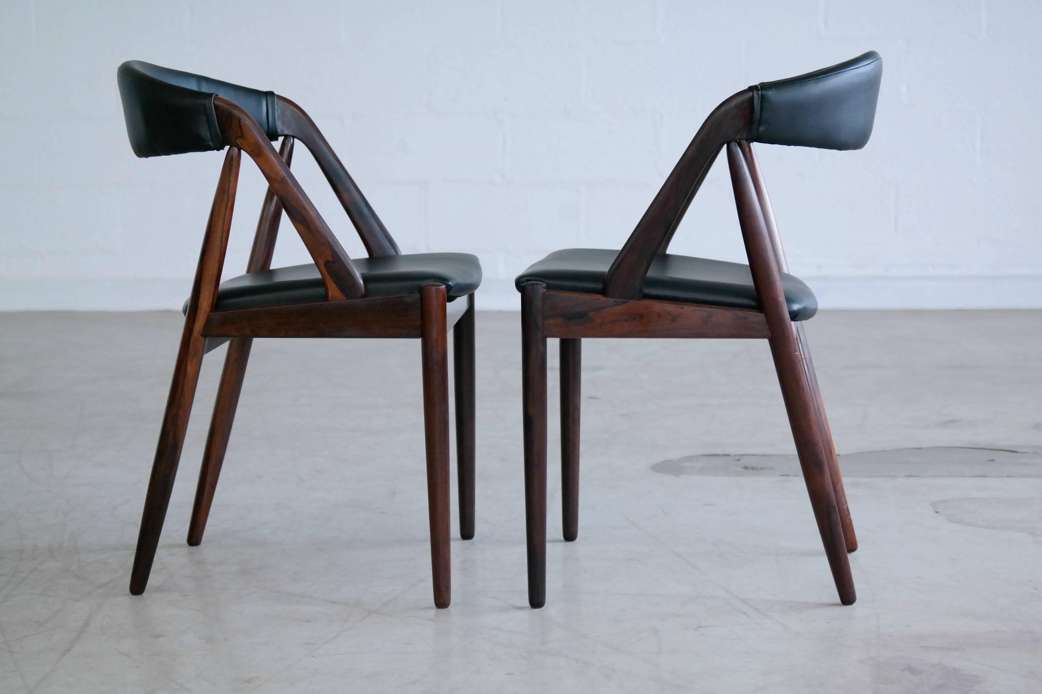 Mid-Century Modern  Kai Kristiansen Model 31 Set of Four Dining Chairs in Rosewood 