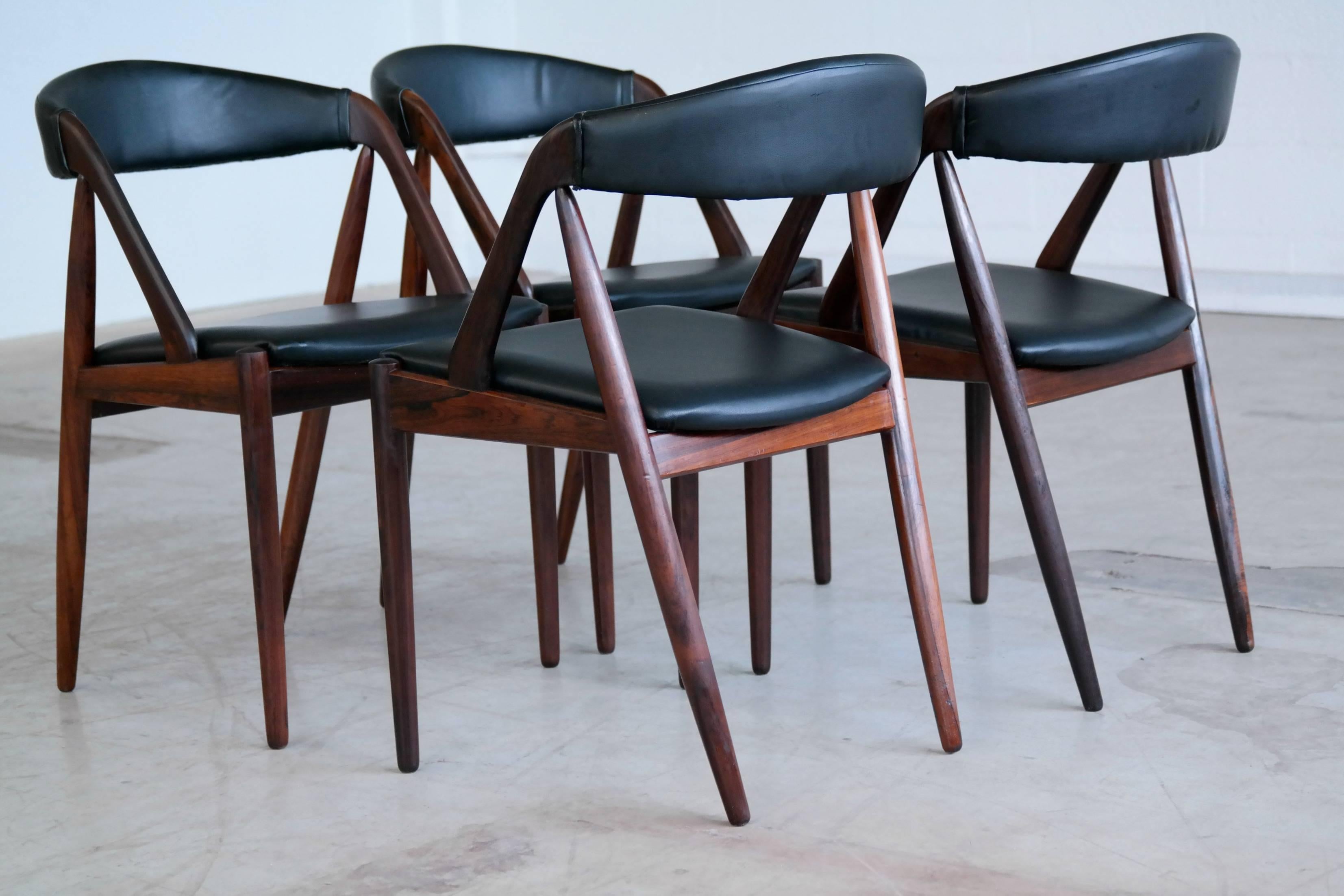 Danish  Kai Kristiansen Model 31 Set of Four Dining Chairs in Rosewood 