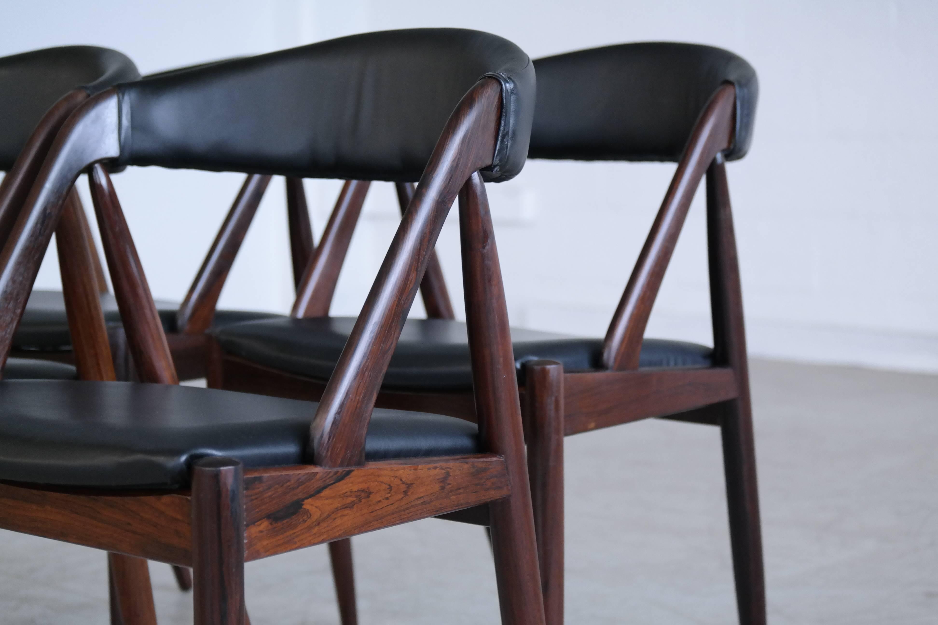 Mid-20th Century  Kai Kristiansen Model 31 Set of Four Dining Chairs in Rosewood 
