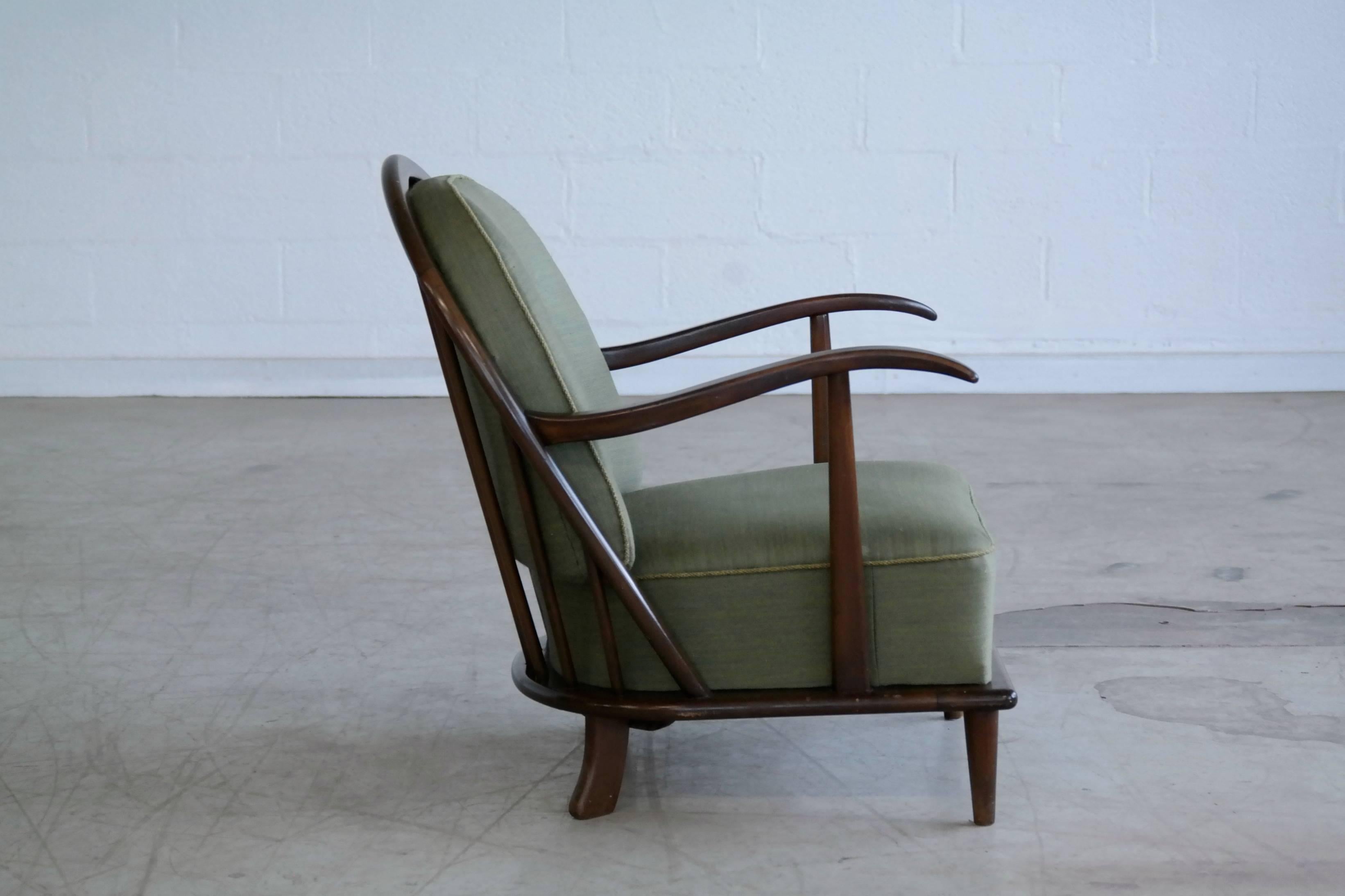 Mid-20th Century  Fritz Hansen Early Mid-Century Easy Chair by Frits Schlegel 
